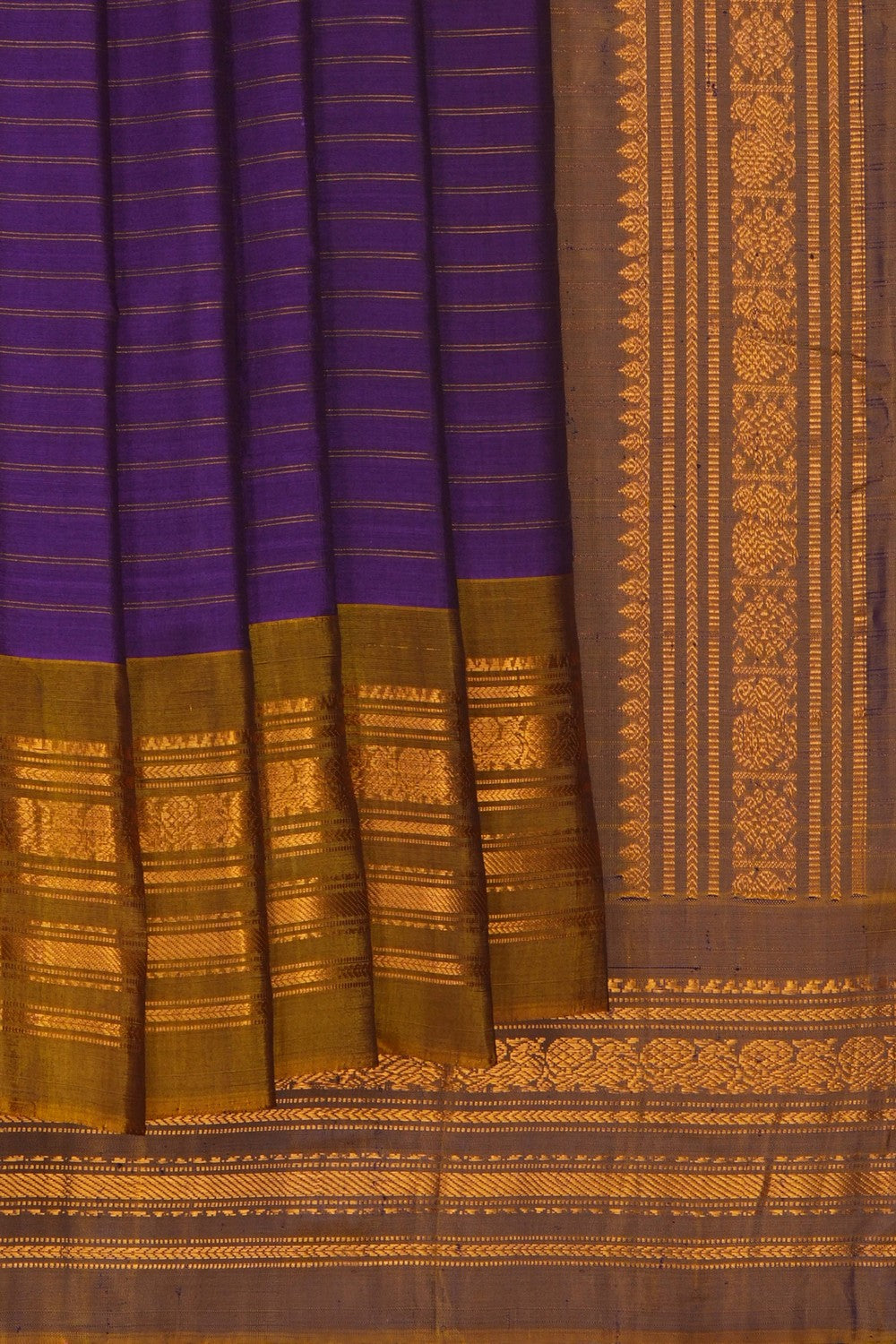 Image of Gadwal Cotton Purple Saree