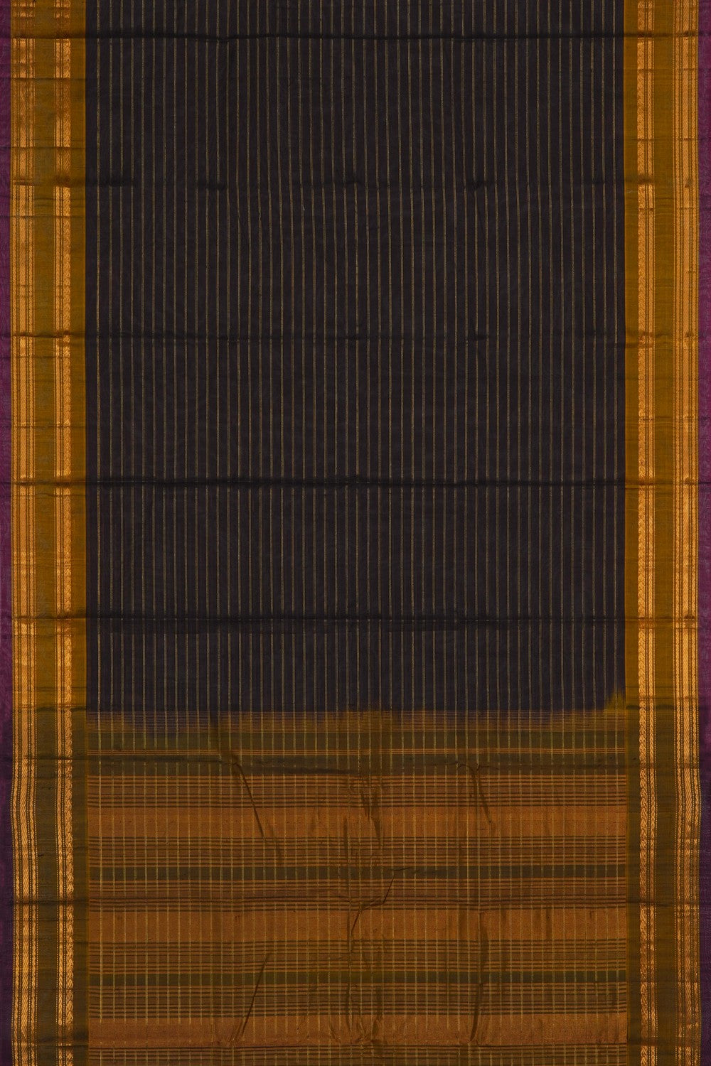Image of Gadwal Cotton Brown Saree