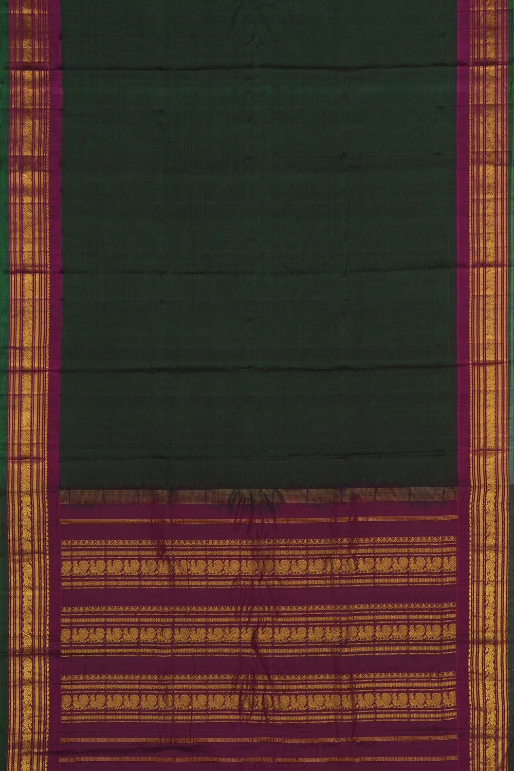 Image of Gadwal Cotton Green Saree