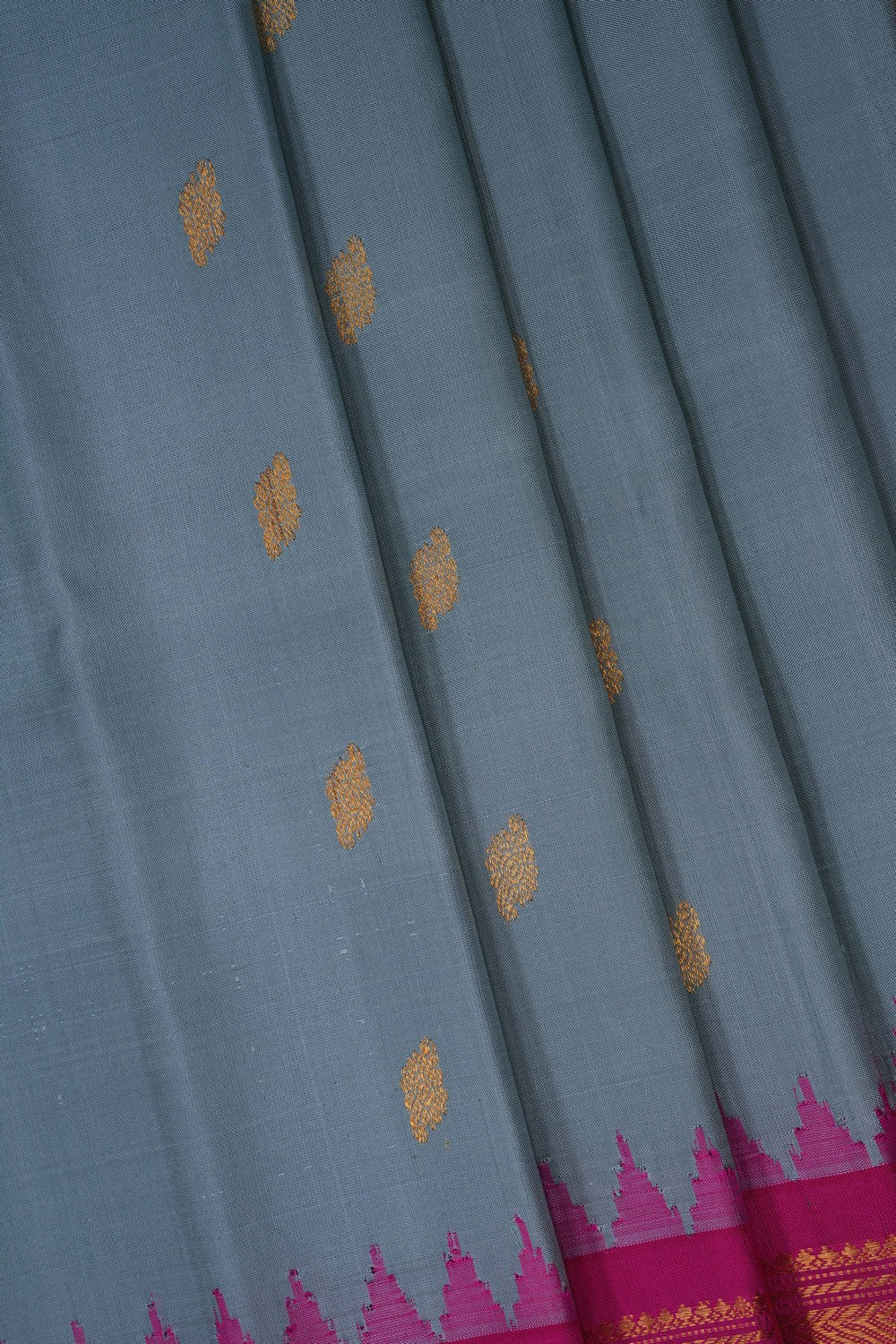 Image of Gadwal Silk Grey Saree