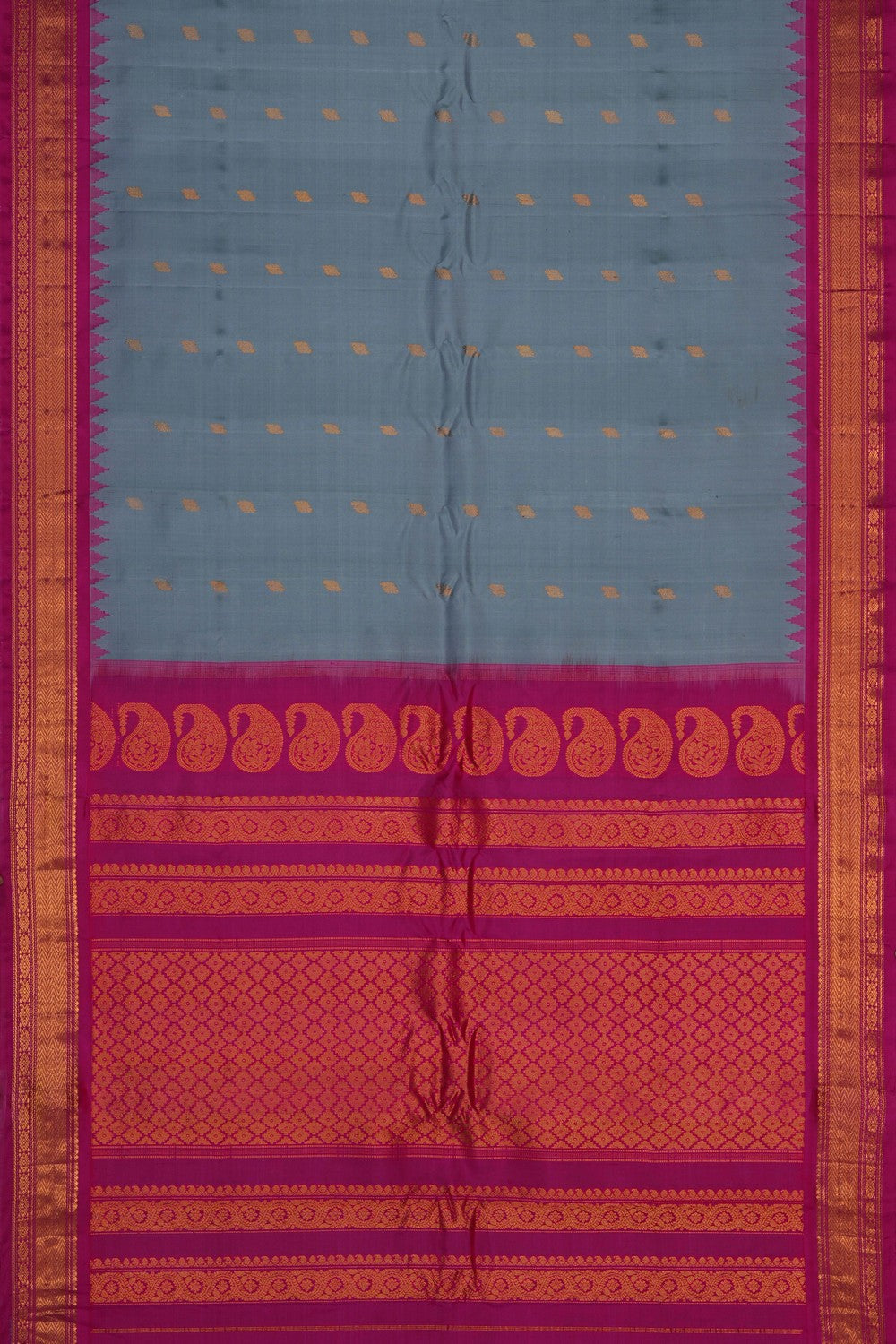 Image of Gadwal Silk Grey Saree