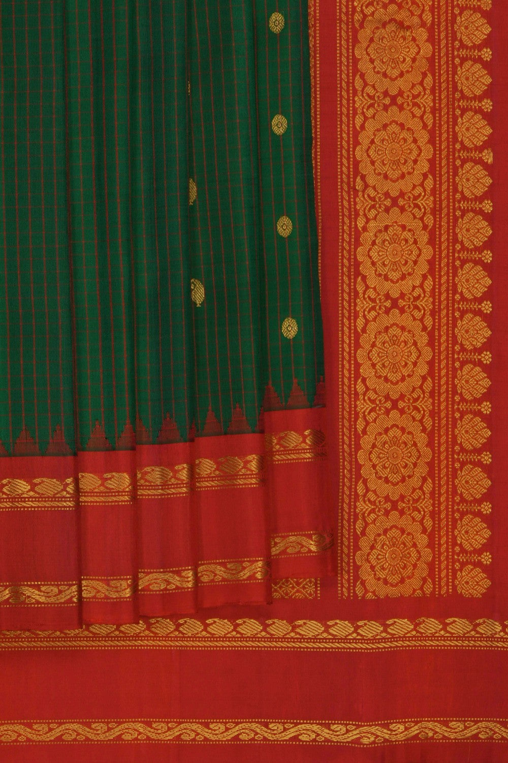 Image of Gadwal Silk Green Saree