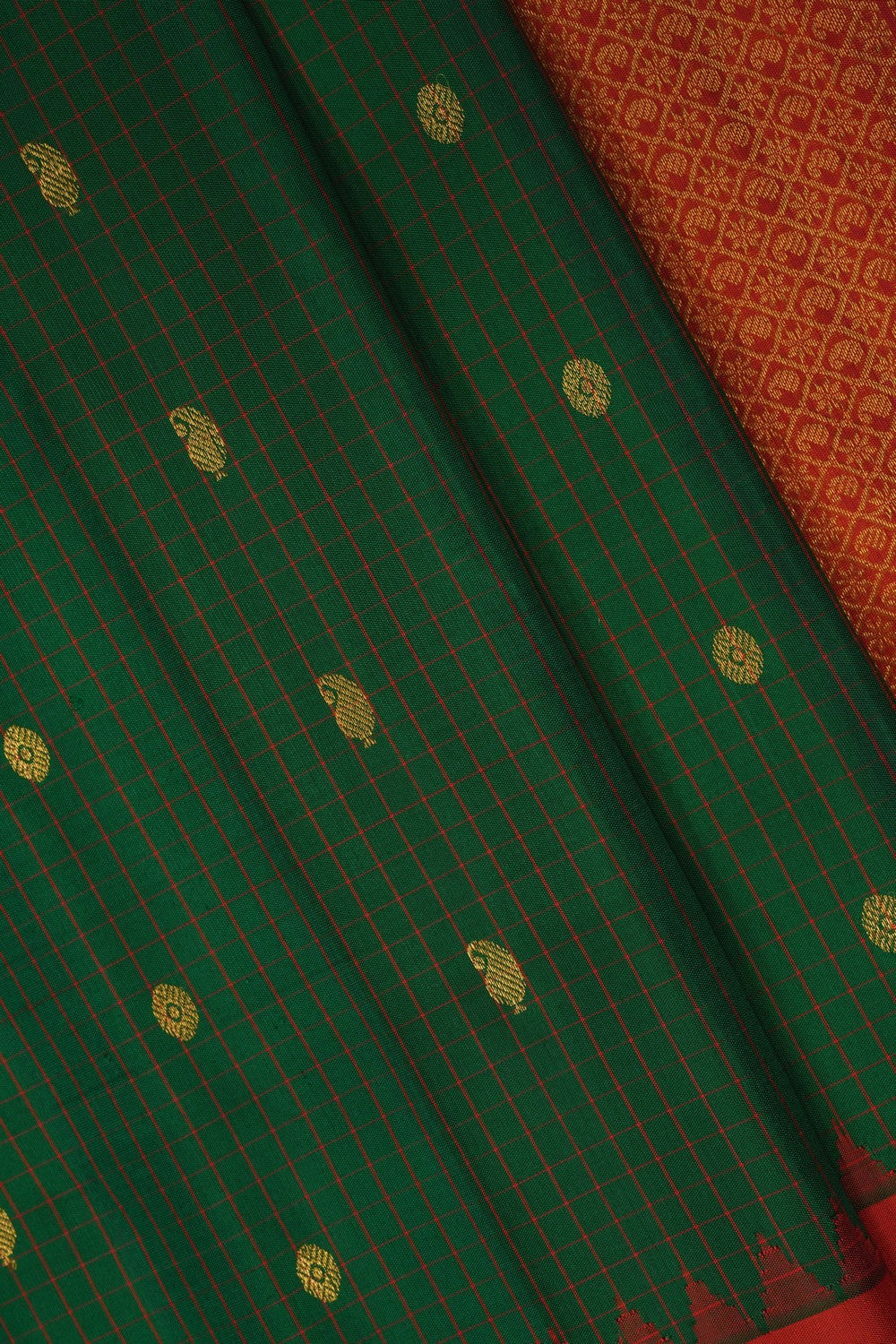Image of Gadwal Silk Green Saree
