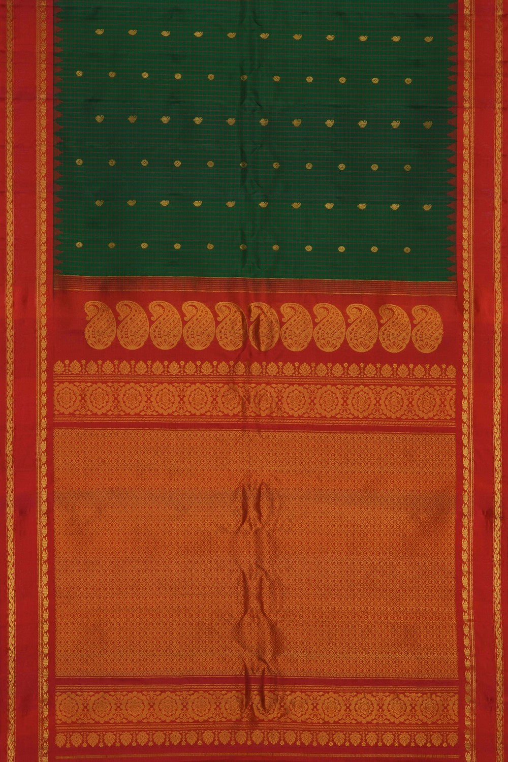 Image of Gadwal Silk Green Saree