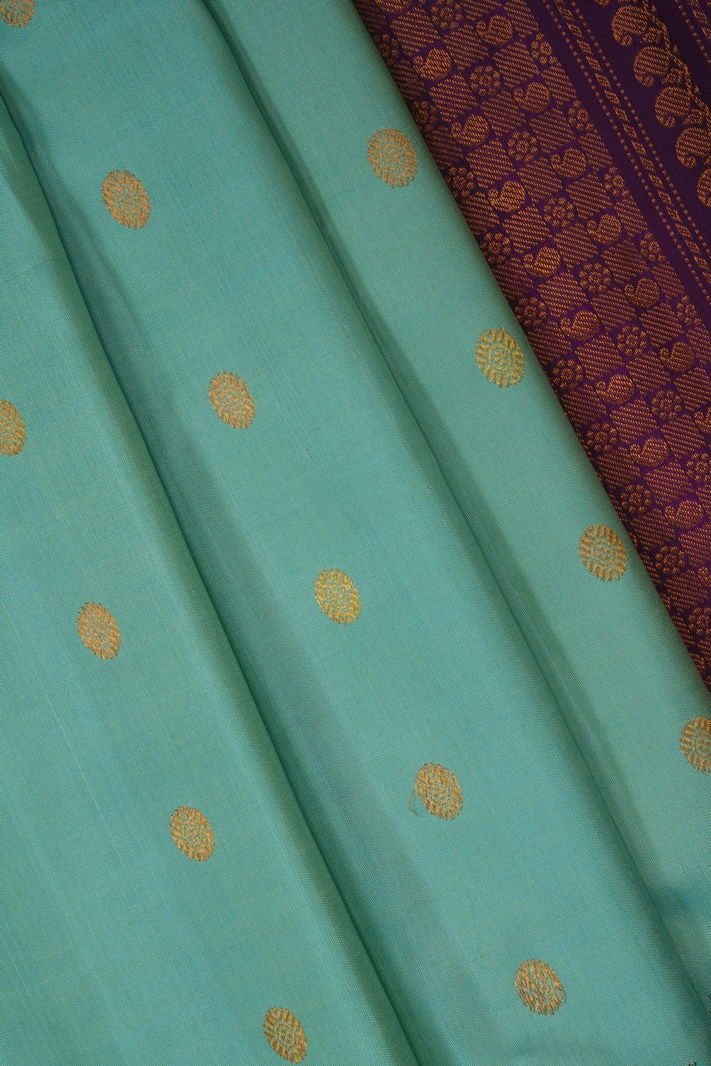 Image of Gadwal Silk Sea Green Saree