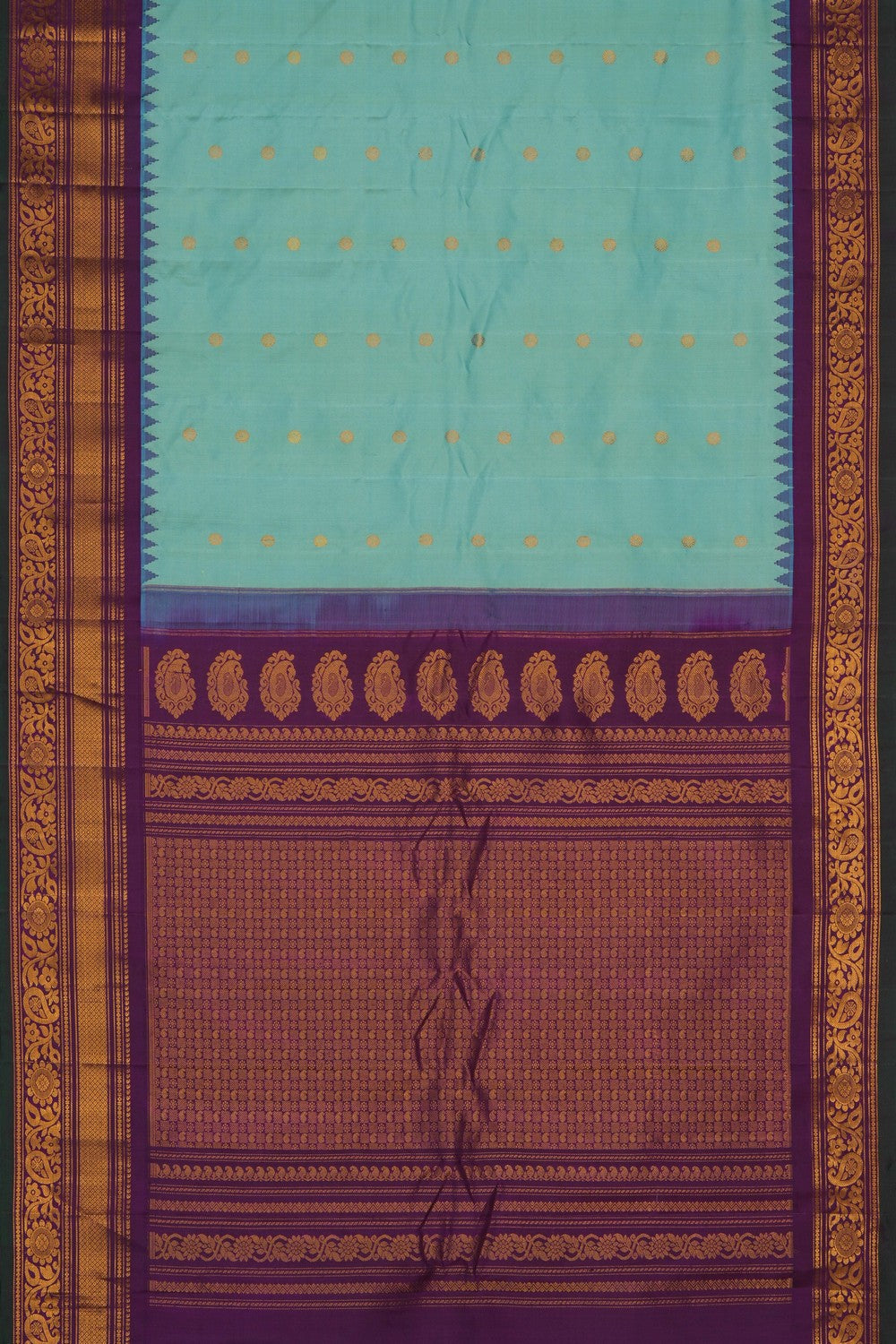 Image of Gadwal Silk Sea Green Saree