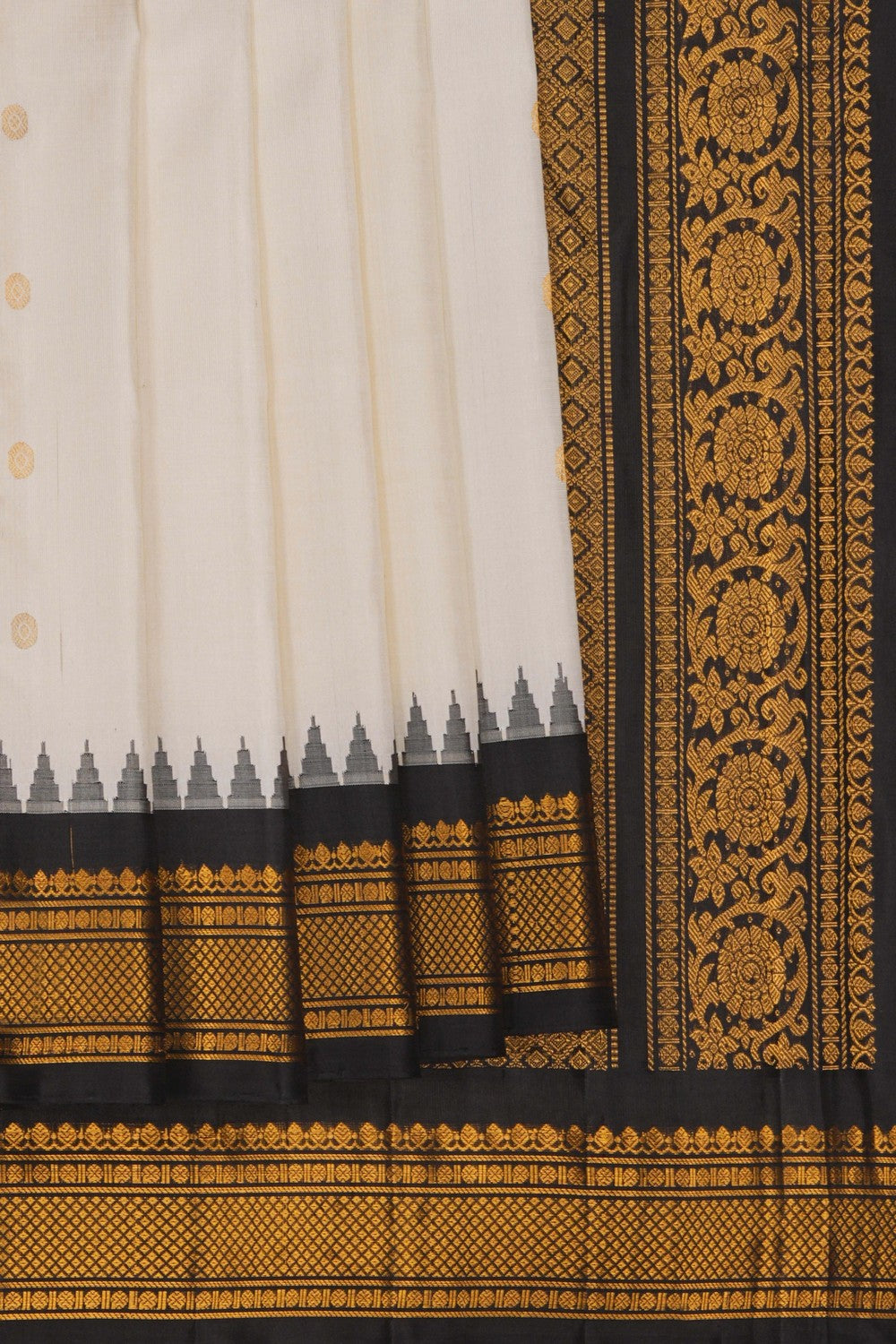 Image of Gadwal Silk White Saree