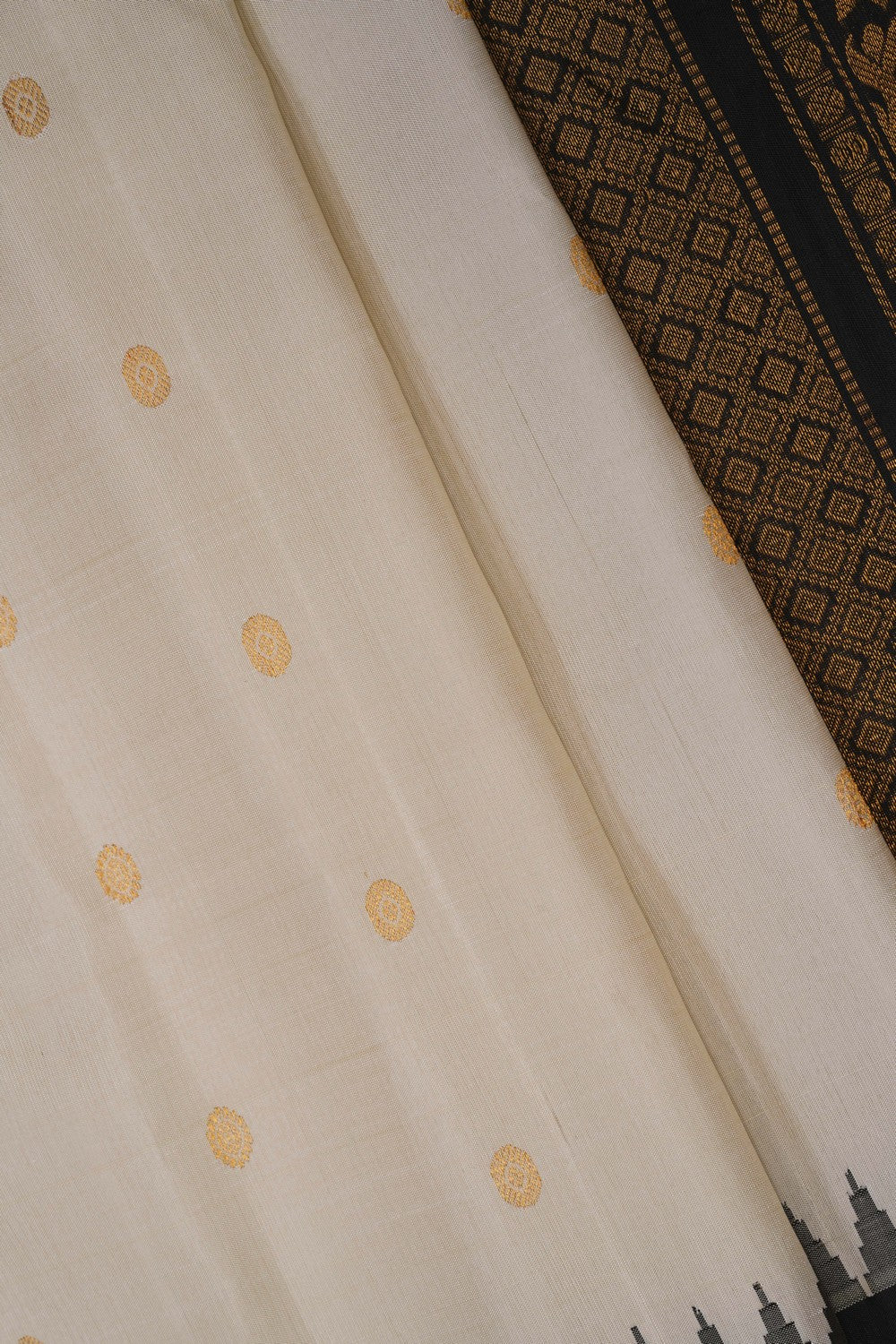Image of Gadwal Silk White Saree