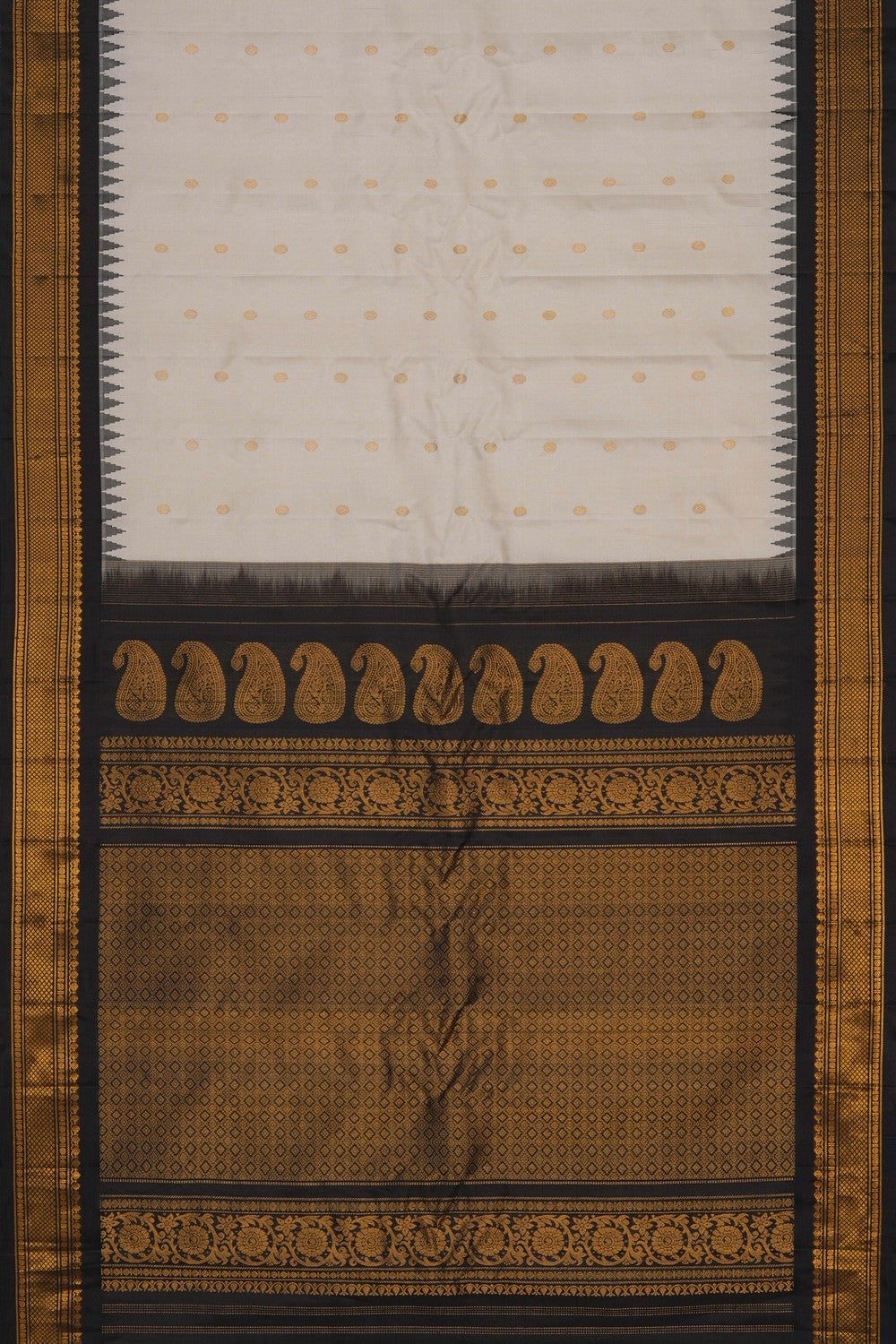 Image of Gadwal Silk White Saree
