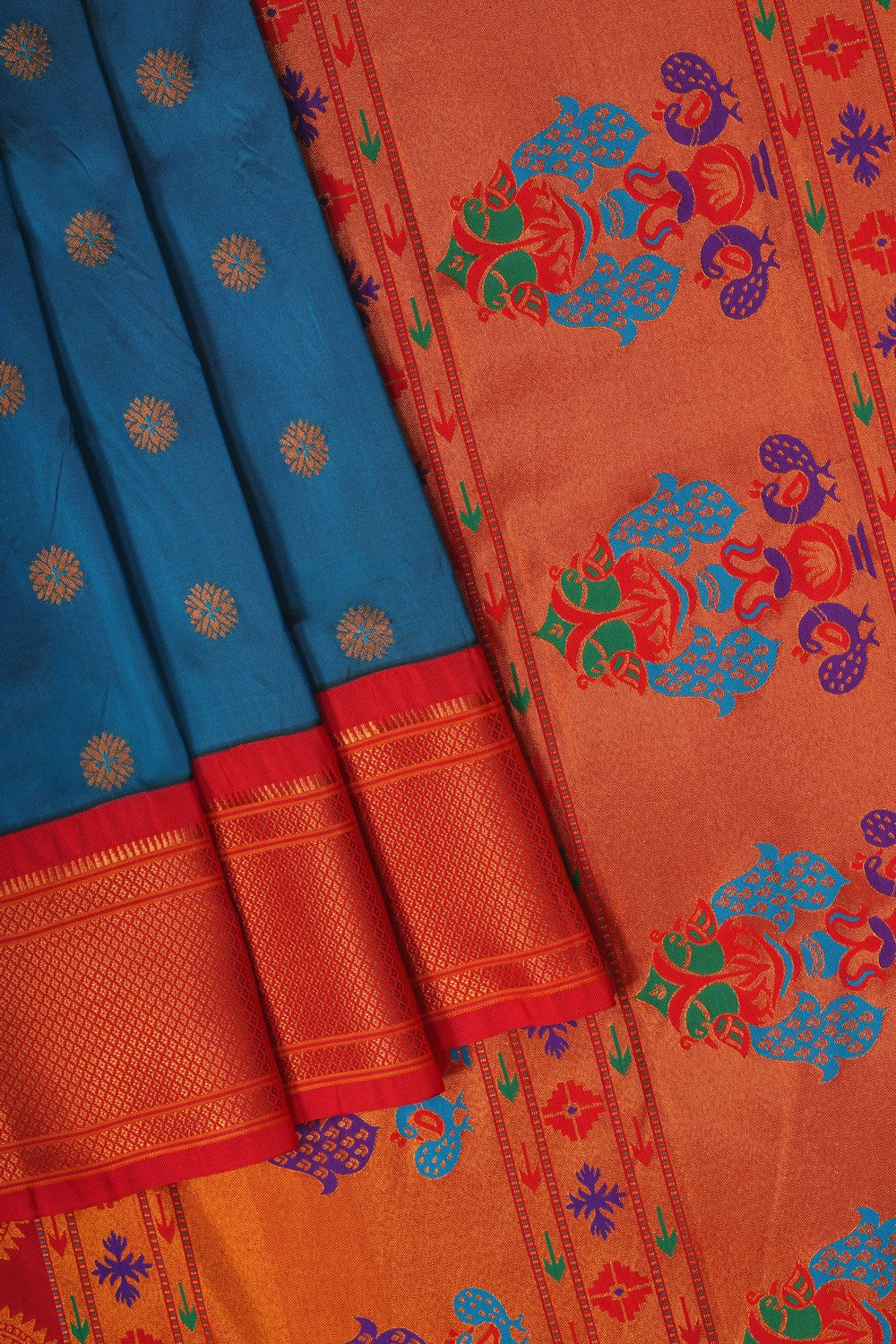 Image of Blue South Silk Saree