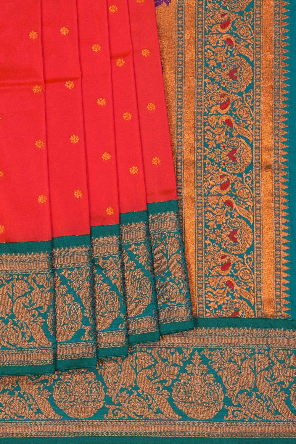 Image of Fuchsia-Pink South Silk Saree