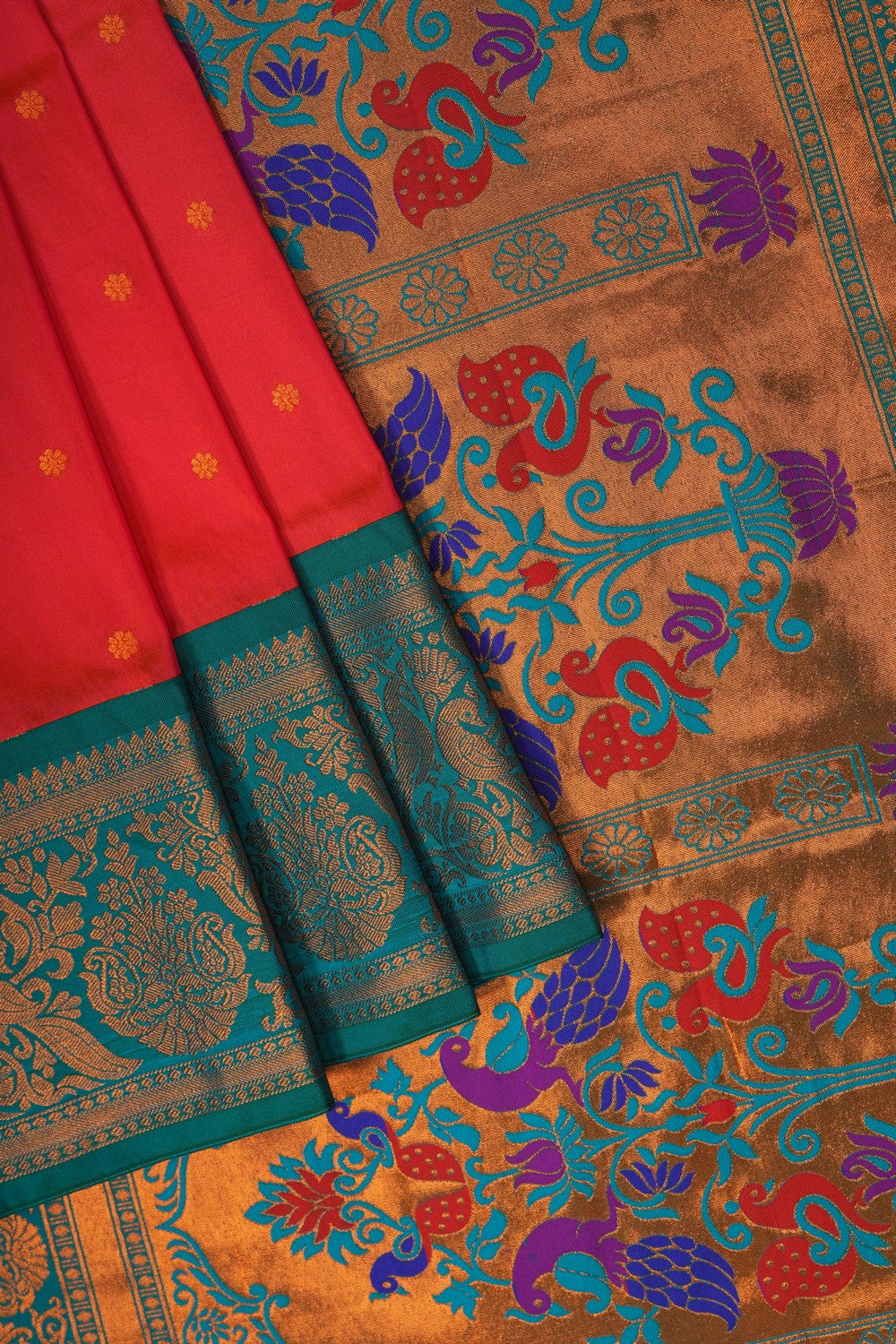 Image of Fuchsia-Pink South Silk Saree