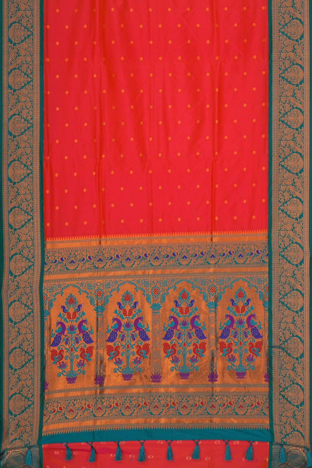 Image of Fuchsia-Pink South Silk Saree
