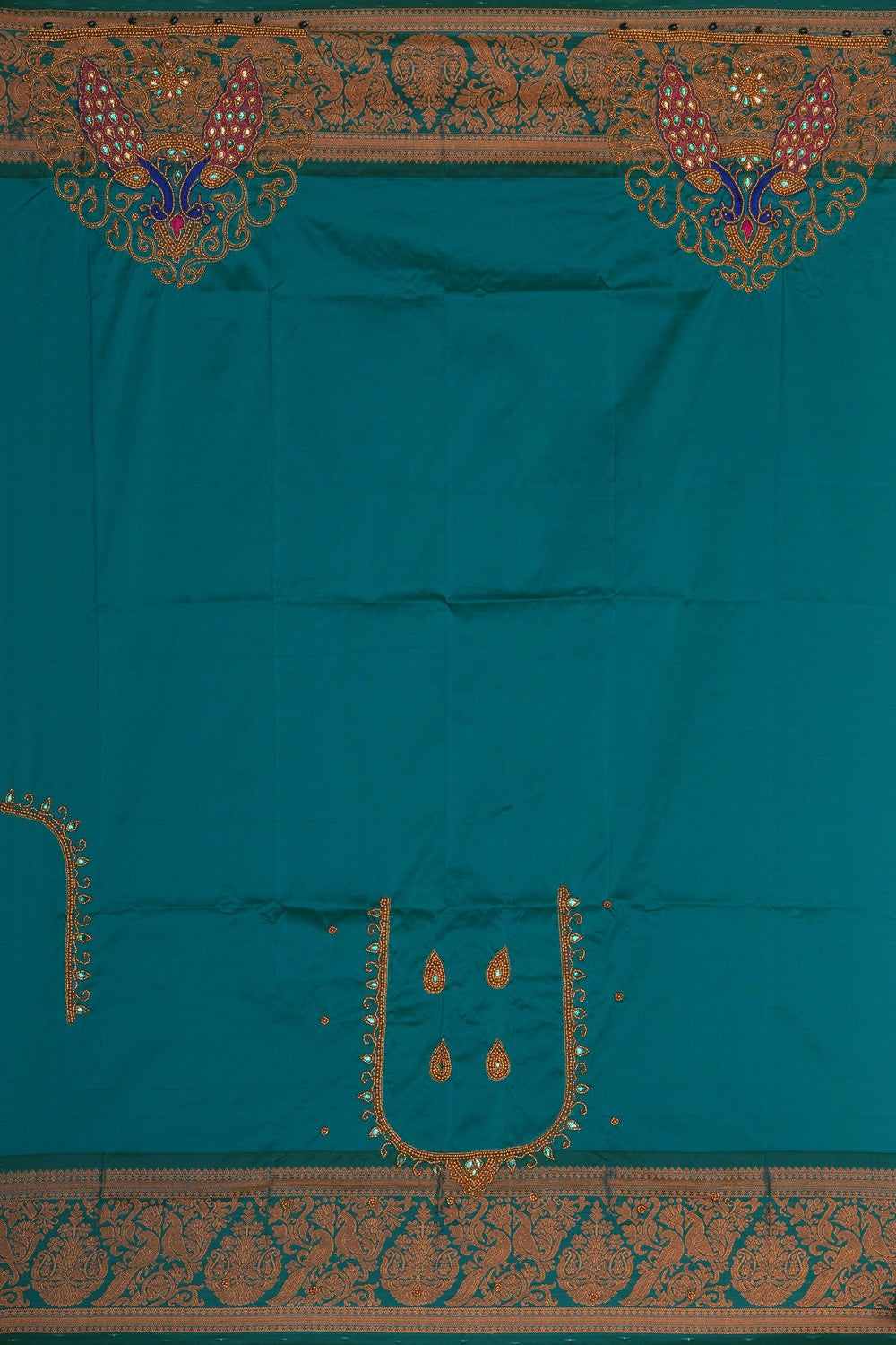 Image of Fuchsia-Pink South Silk Saree