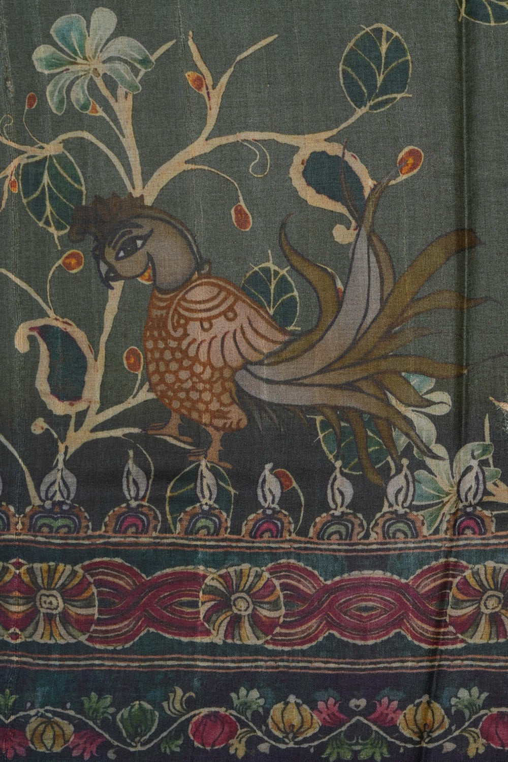 Image of A Beautiful Desi Tussar Printed Saree