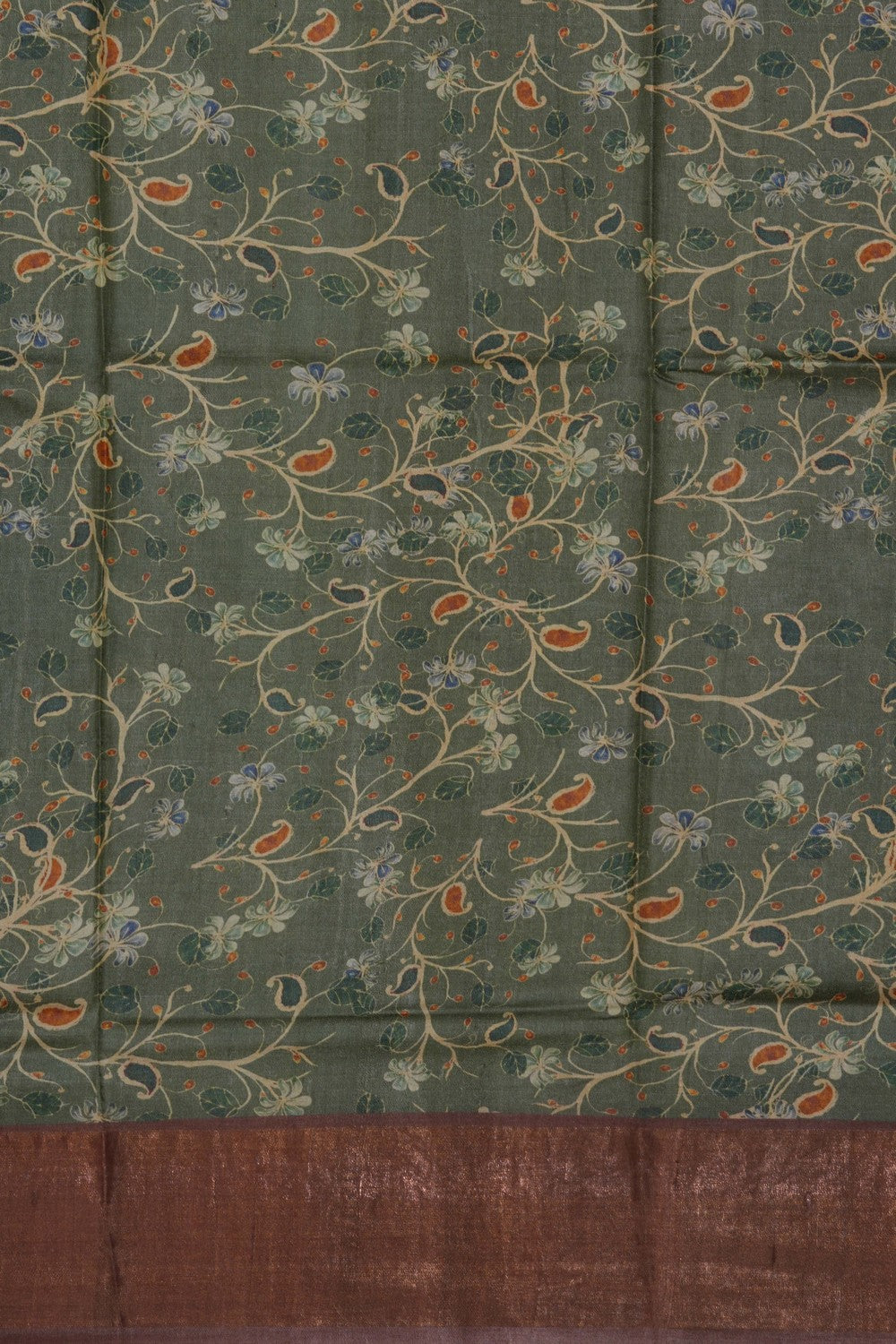 Image of A Beautiful Desi Tussar Printed Saree