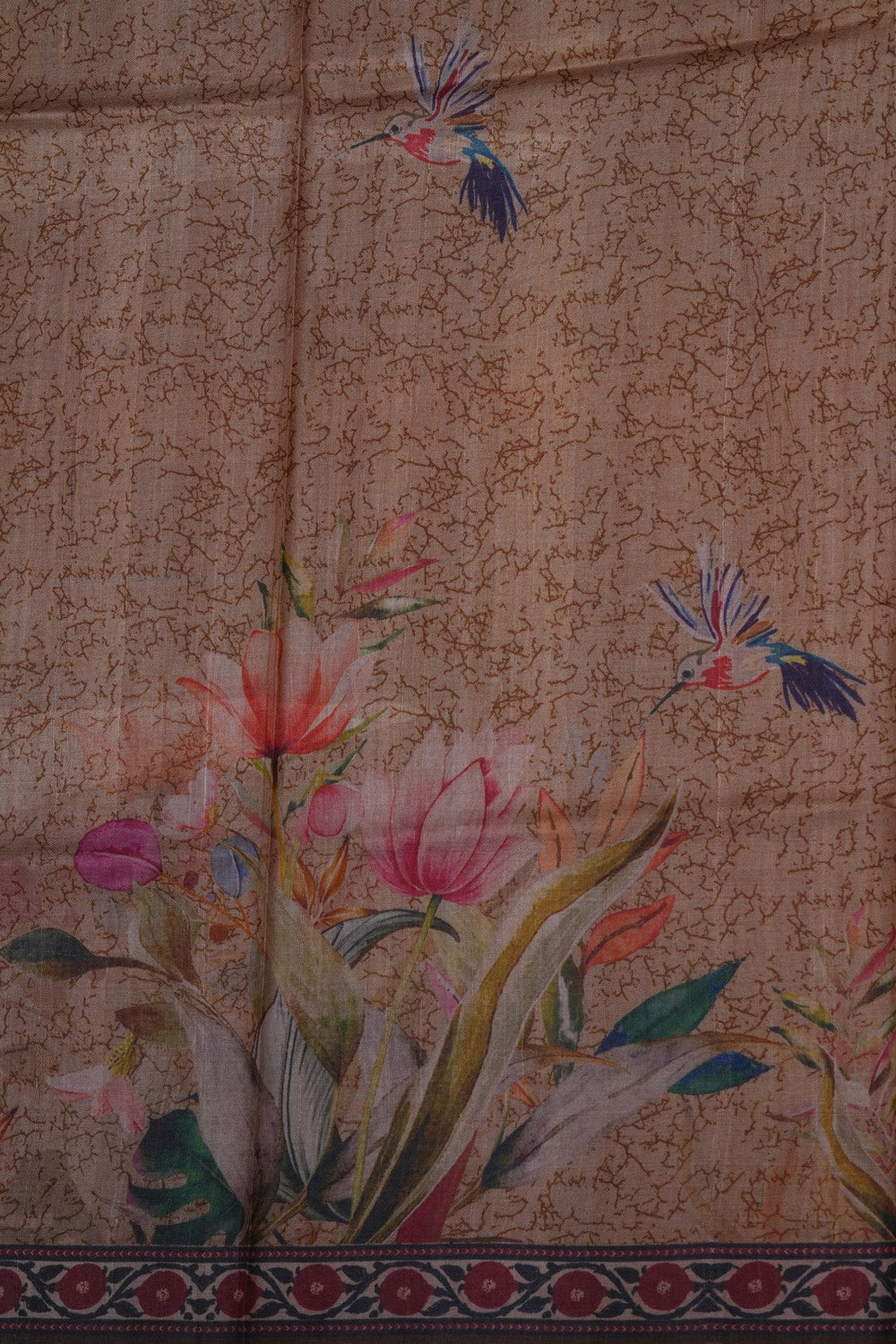 Image of A Beautiful Desi Tussar Printed Saree