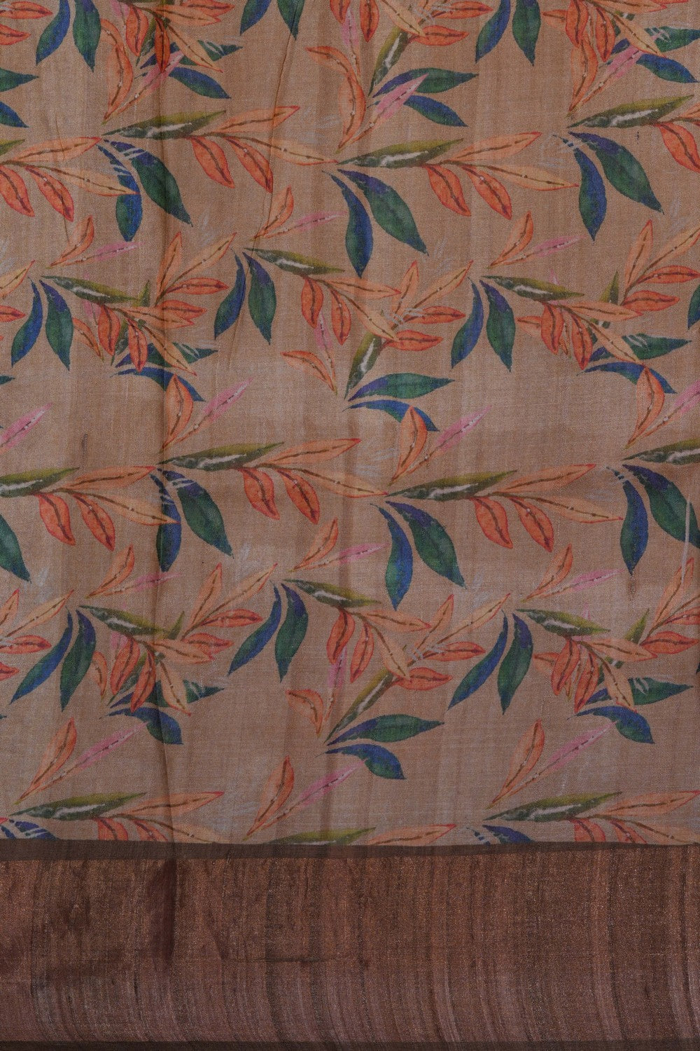 Image of A Beautiful Desi Tussar Printed Saree