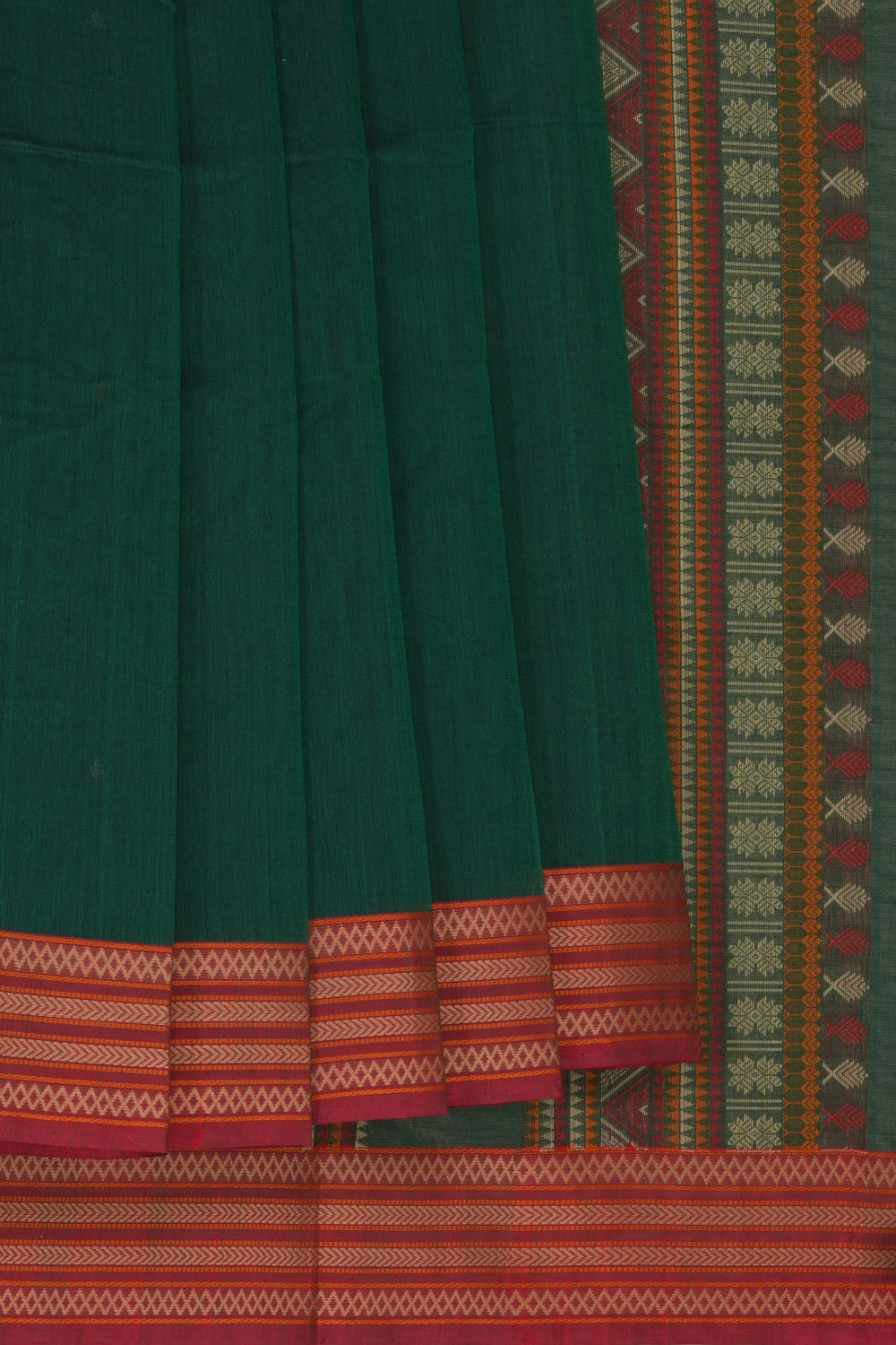 Image of Green South Cotton Saree