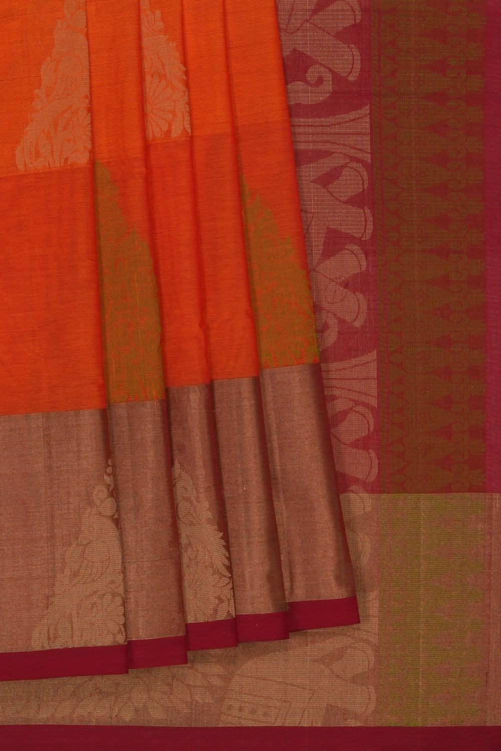 Image of Orange South Cotton Saree