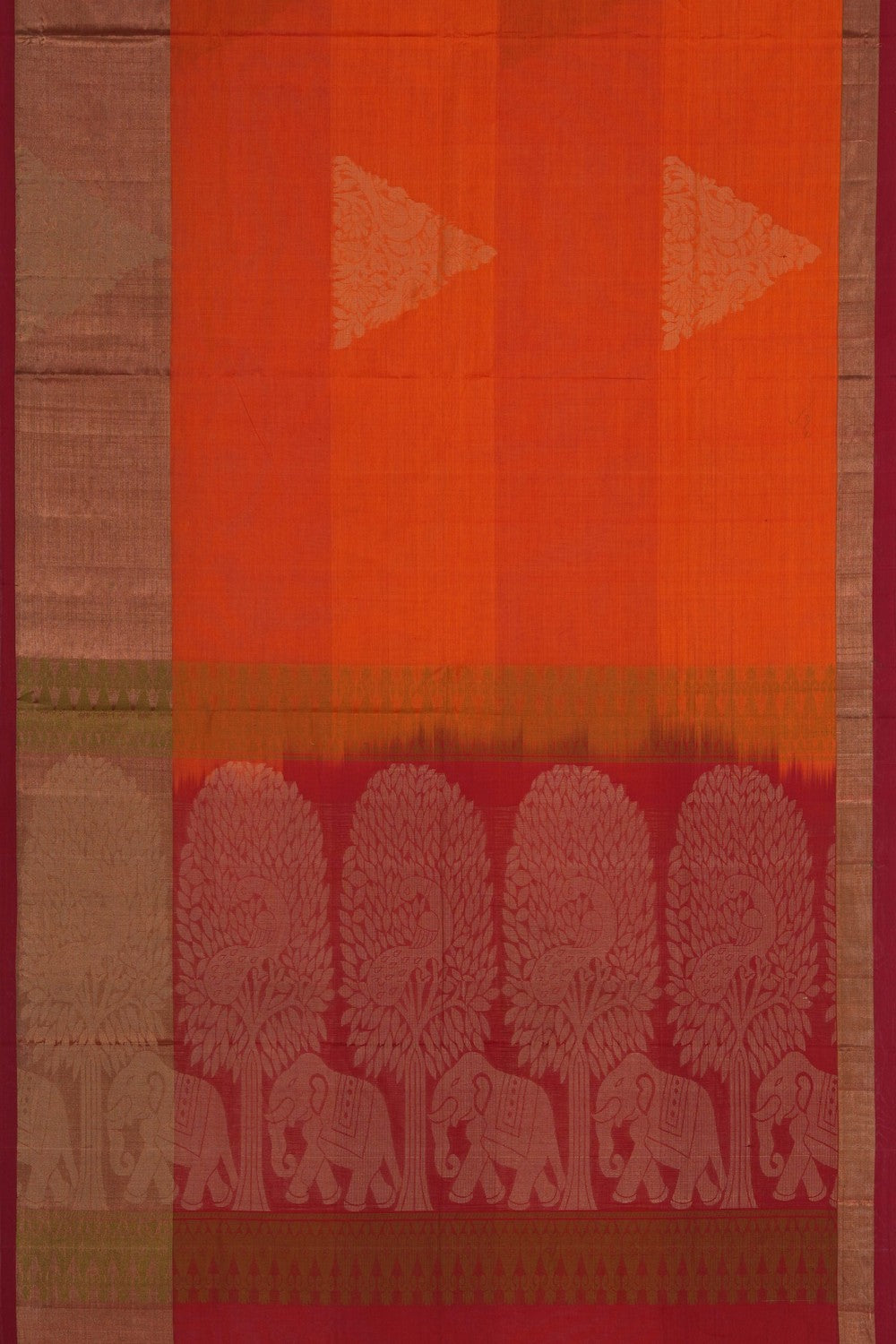 Image of Orange South Cotton Saree