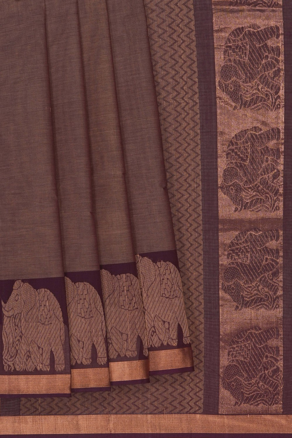 Image of Brown South Cotton Saree