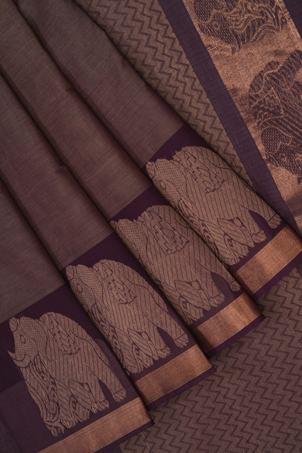 Image of Brown South Cotton Saree