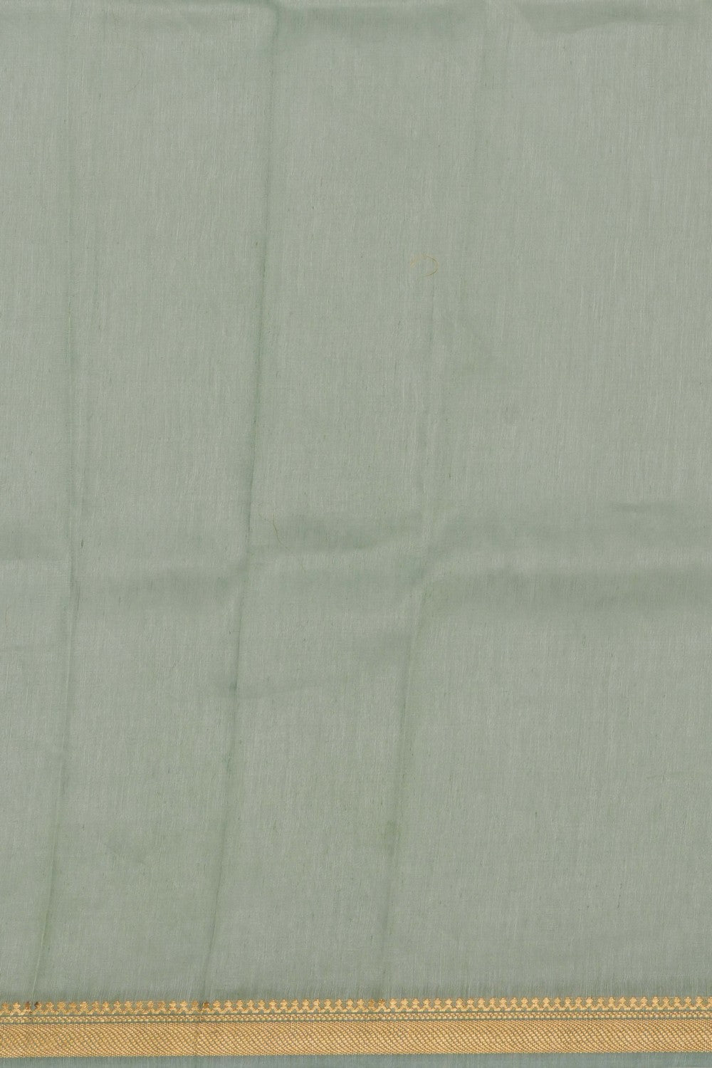 Image of Aqua-Green Linen Embroidery Saree