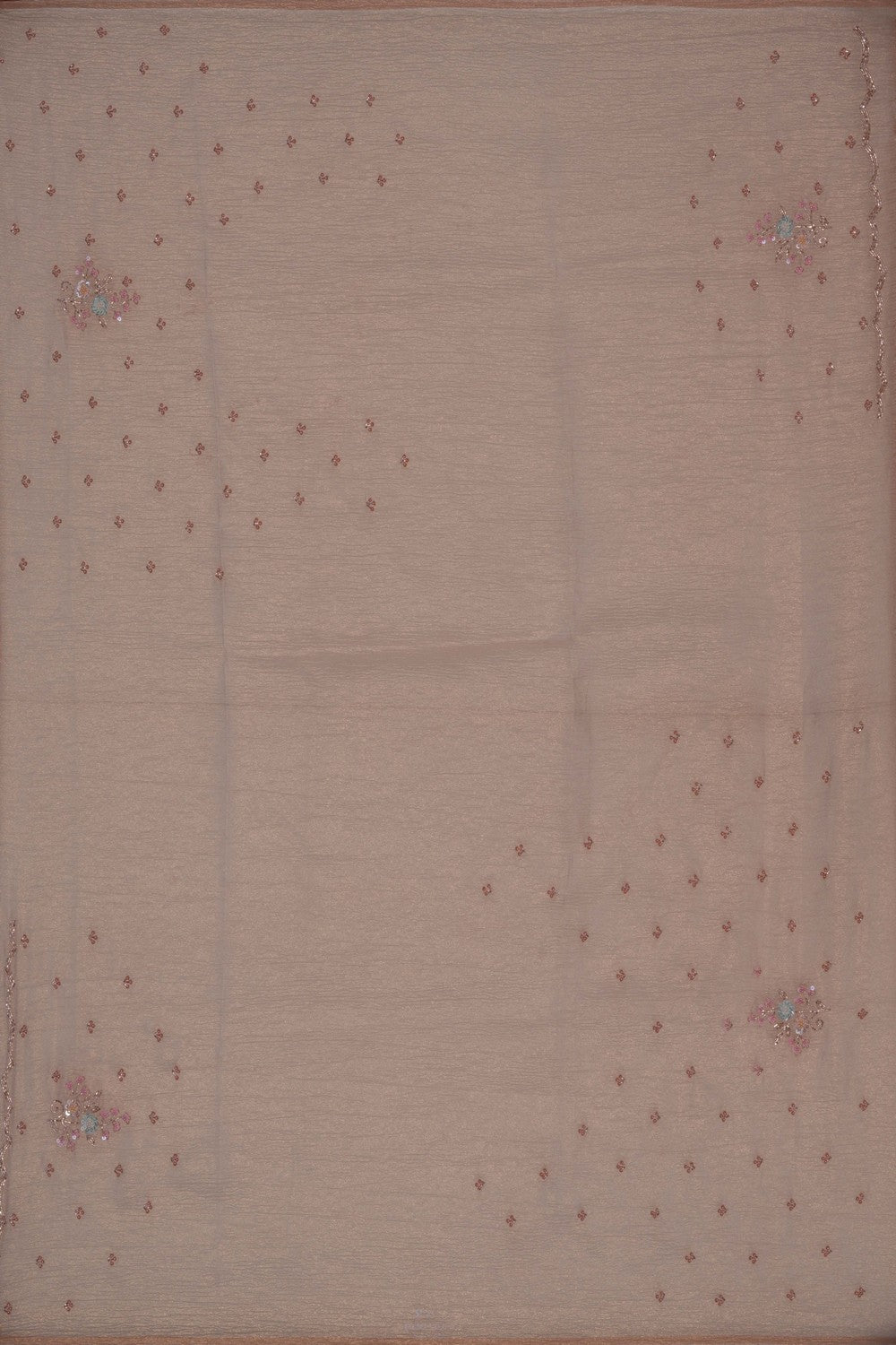 Image of A Dull Gold Tissue Embroidered Saree