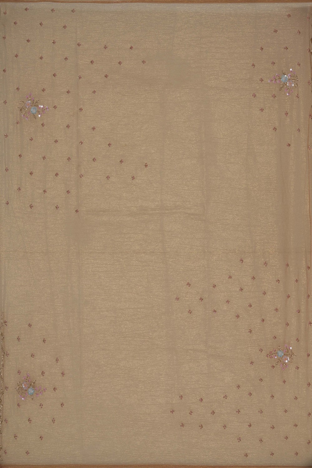 Image of A Dull Gold Tissue Embroidered Saree