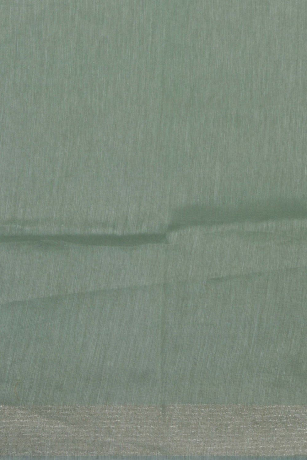 Image of Aqua Green Linen Embroidery Saree