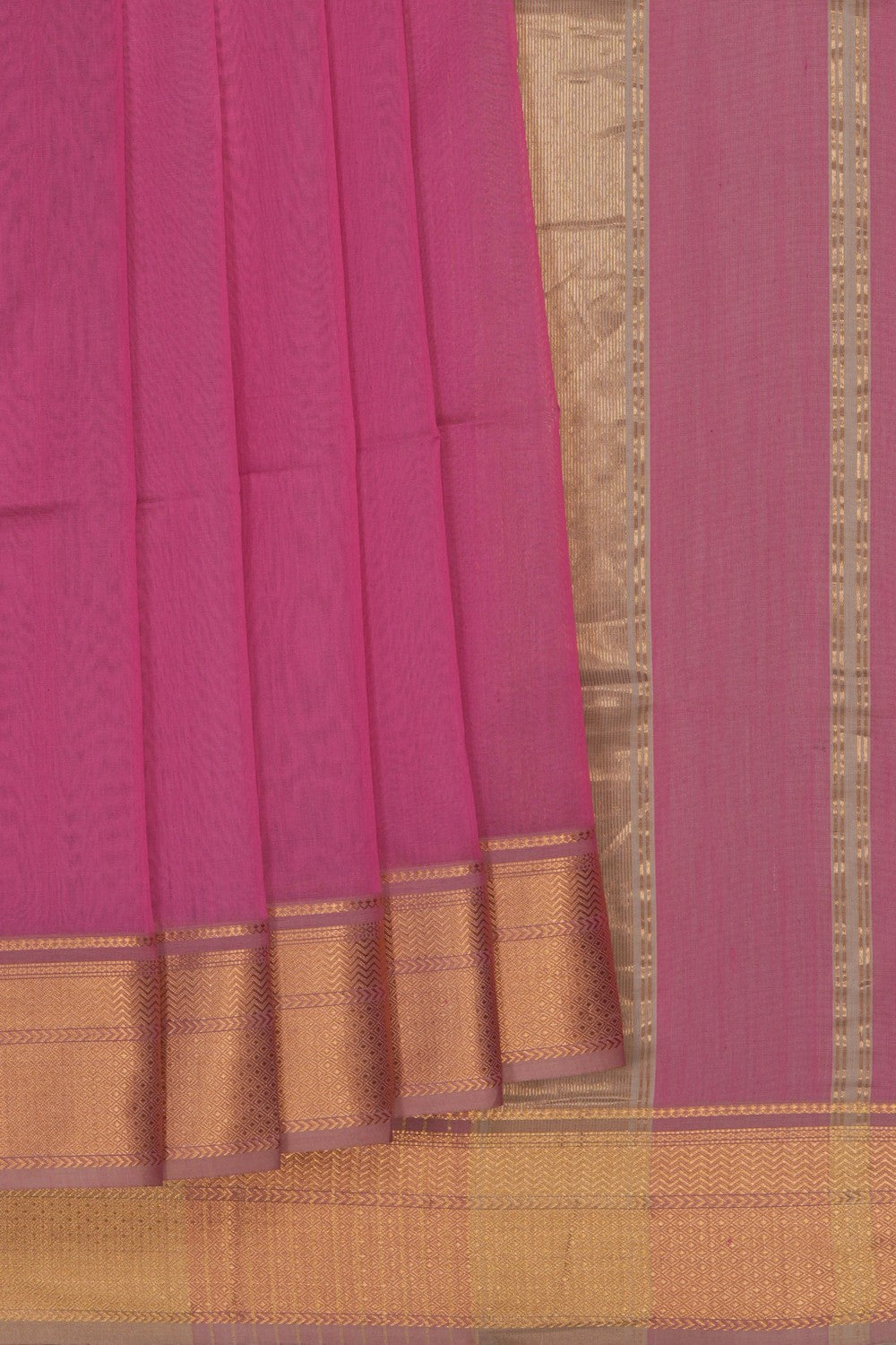 Image of Pink Maheshwari Silk Cotton Saree