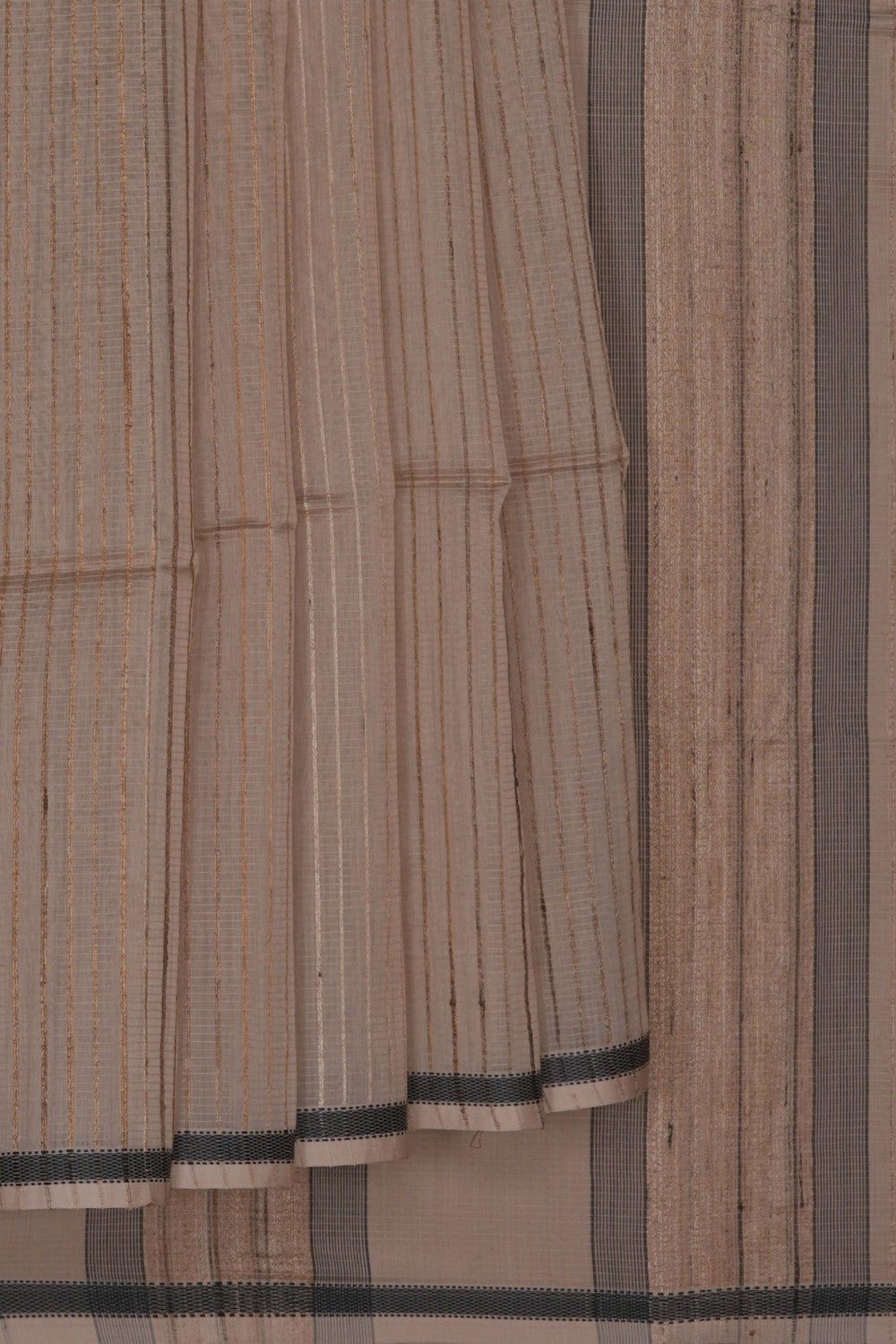 Image of Beige Maheshwari Silk Saree