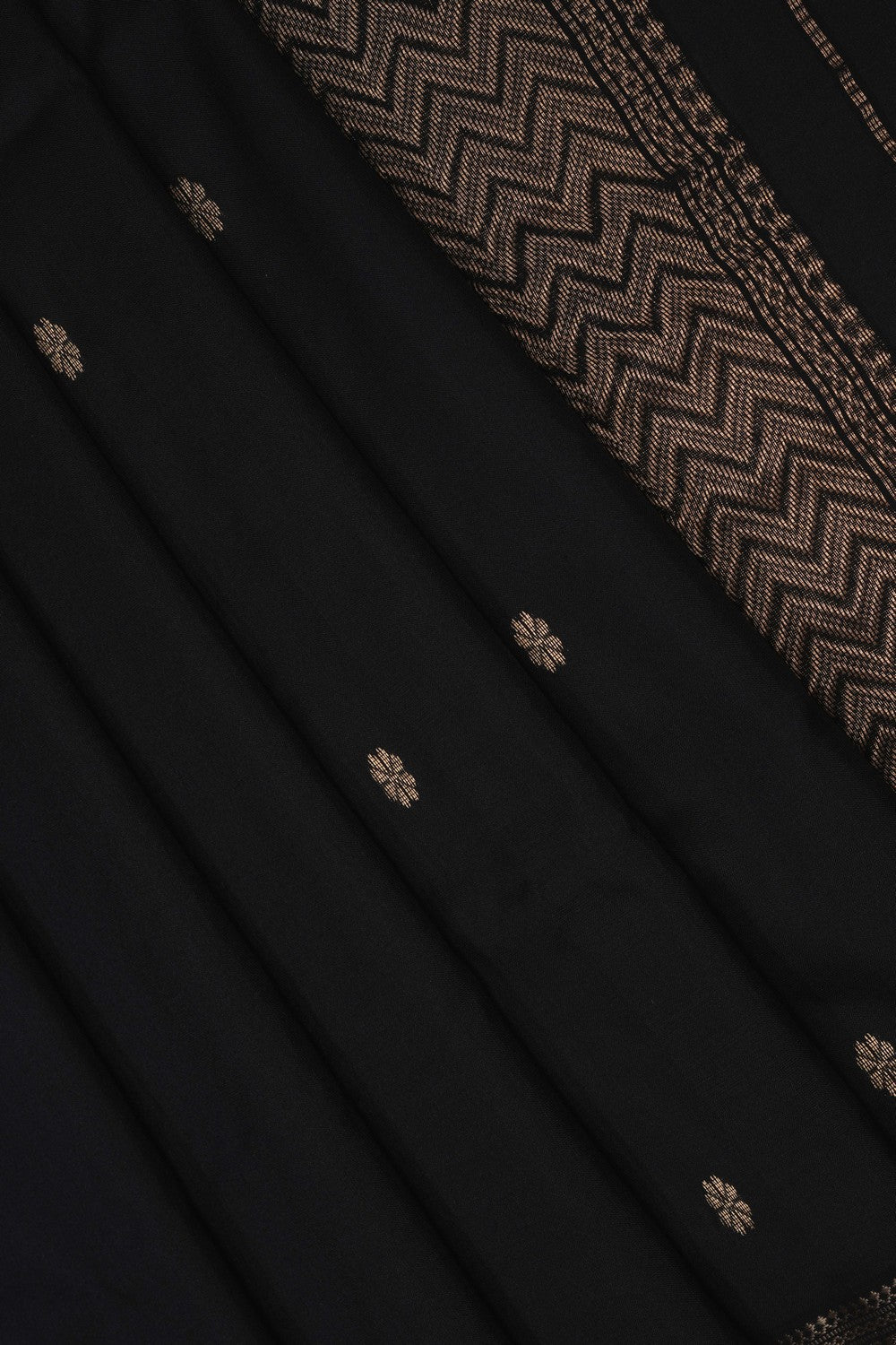 Image of Black Maheshwari Silk Saree