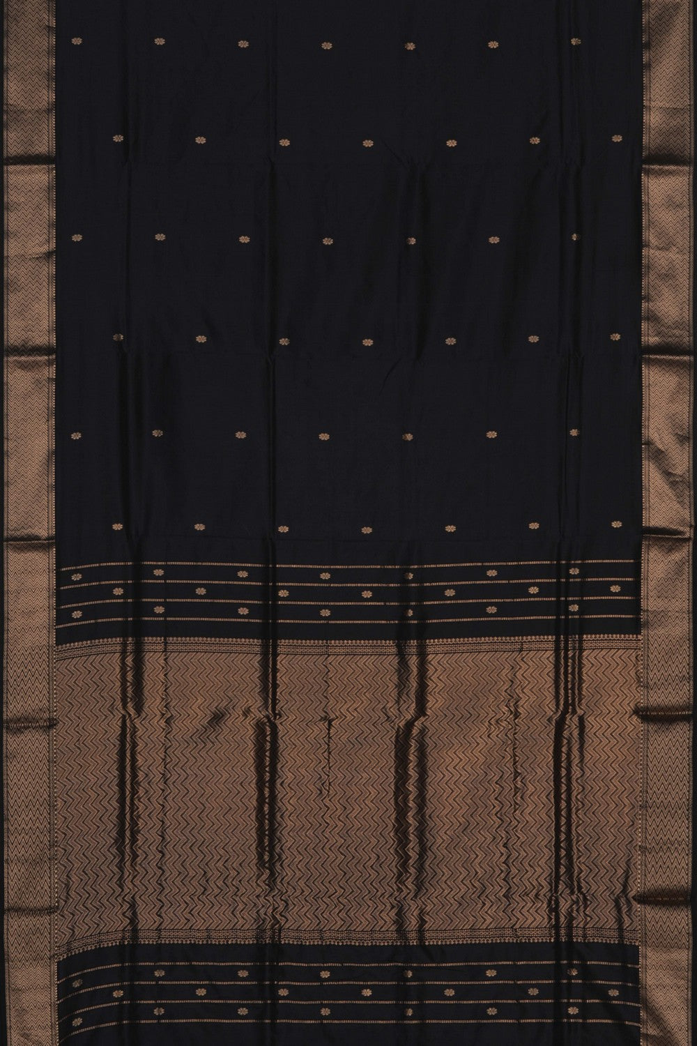 Image of Black Maheshwari Silk Saree