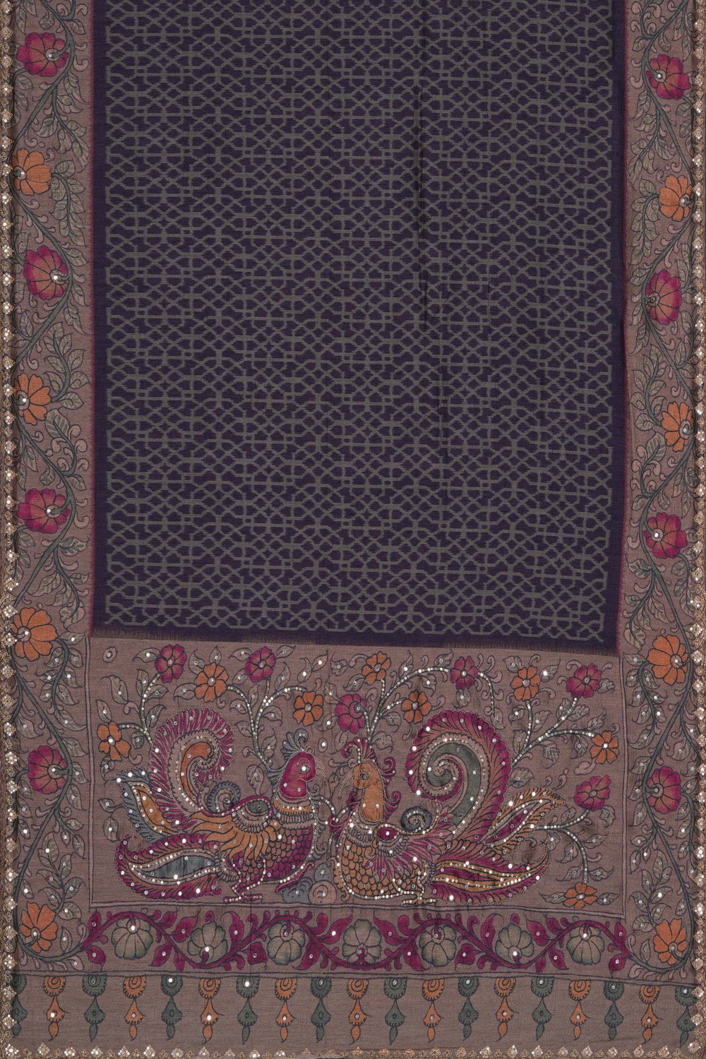 Image of Patola Kalamkari Fusion Saree