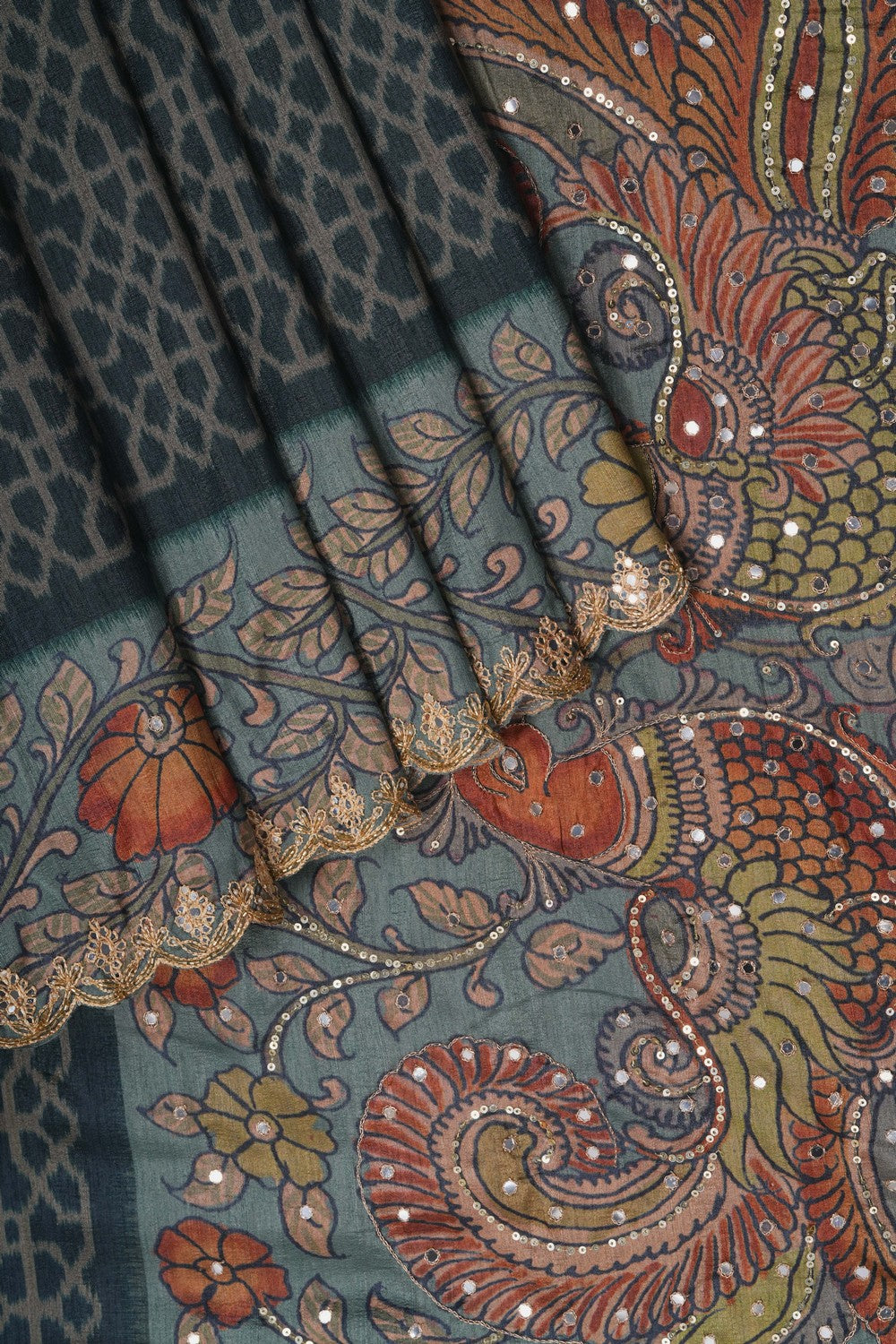 Image of Patola Kalamkari Fusion Saree
