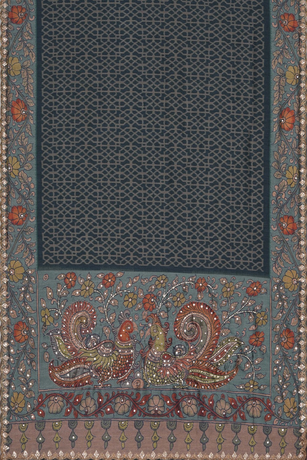Image of Patola Kalamkari Fusion Saree