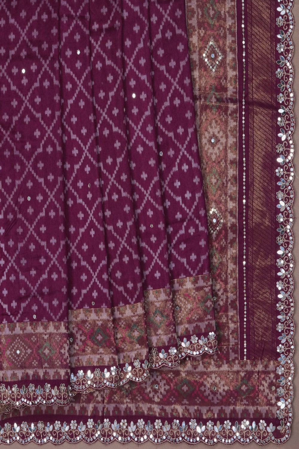 Image of A Violet Embroidered Saree