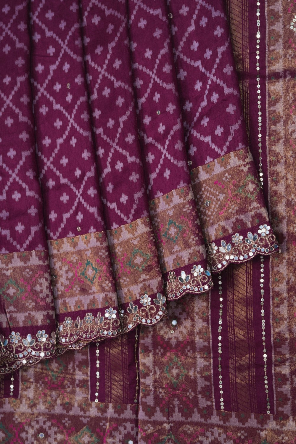 Image of A Violet Embroidered Saree