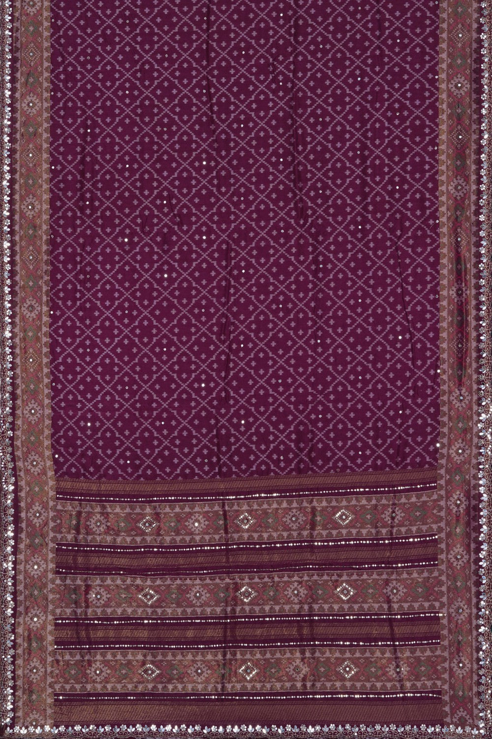 Image of A Violet Embroidered Saree
