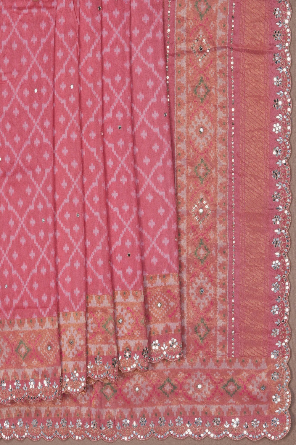 Image of A Pink Embroidered Saree