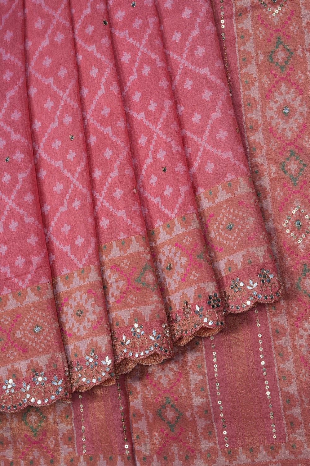 Image of A Pink Embroidered Saree