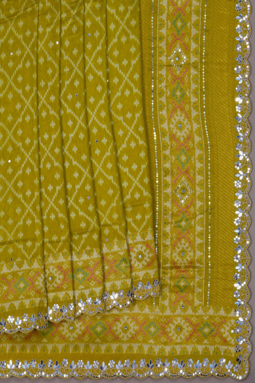 Image of A Green Embroidered Saree