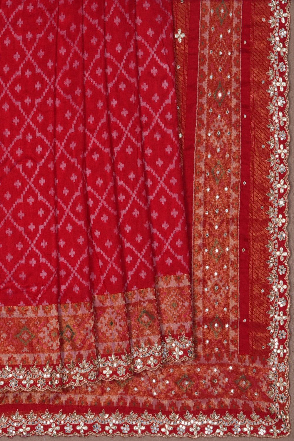 Image of A Red Embroidered Saree