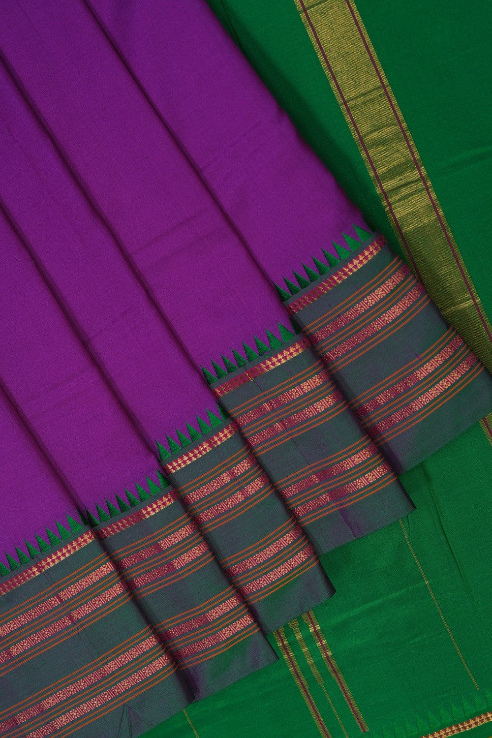 Image of Narayanpet Silk Purple Saree