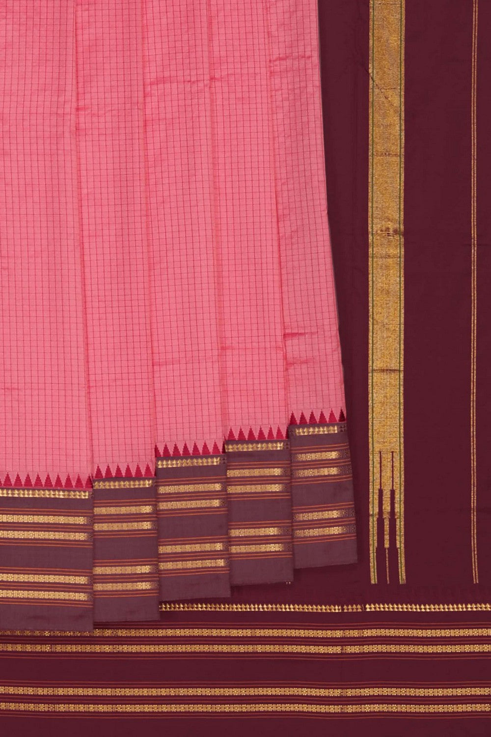 Image of Narayanpet Silk Pink Saree