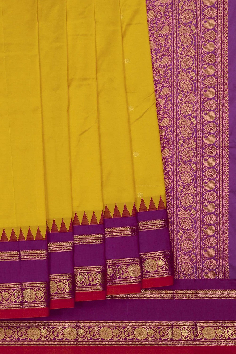 Image of Narayanpet Silk Yellow Saree