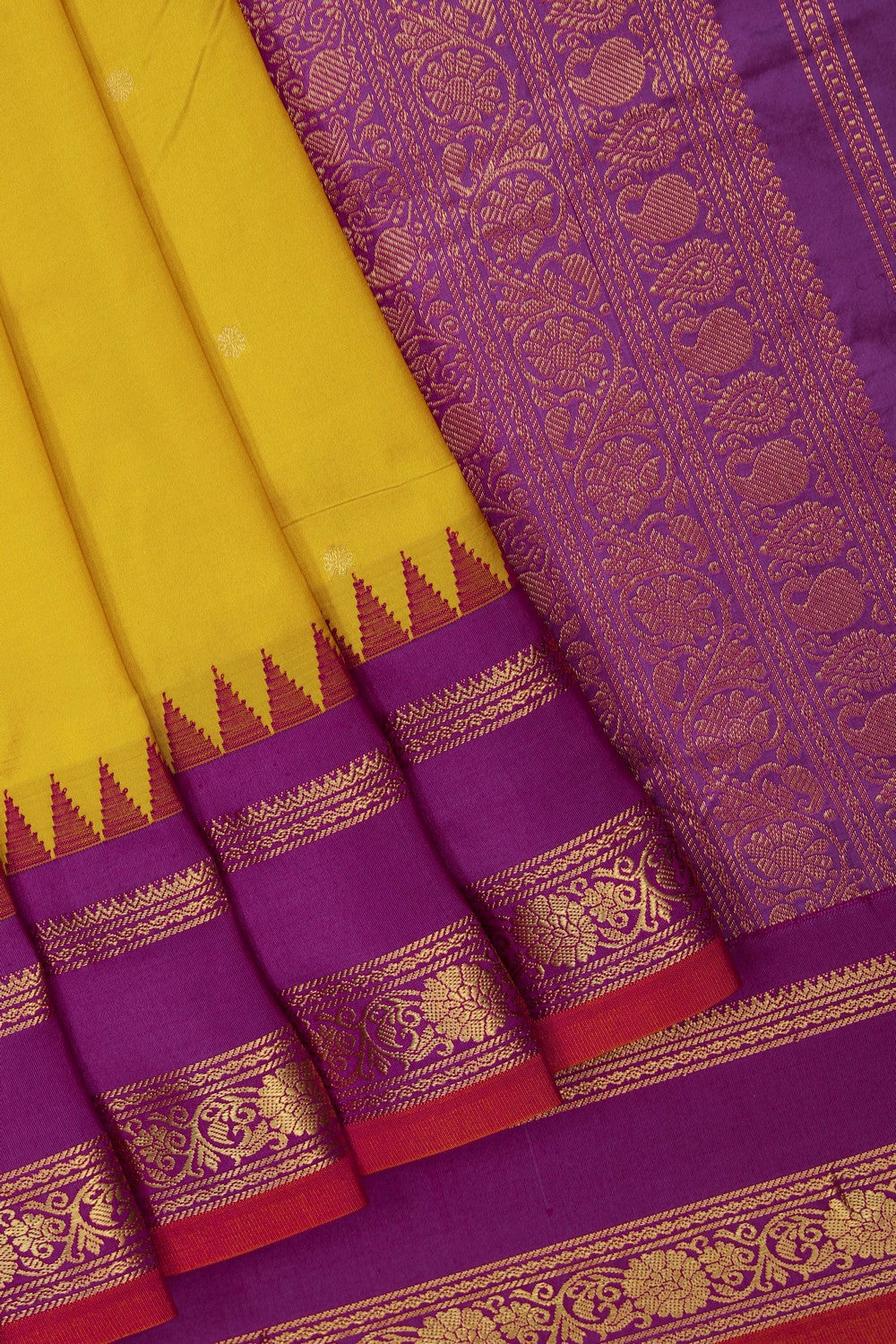 Image of Narayanpet Silk Yellow Saree
