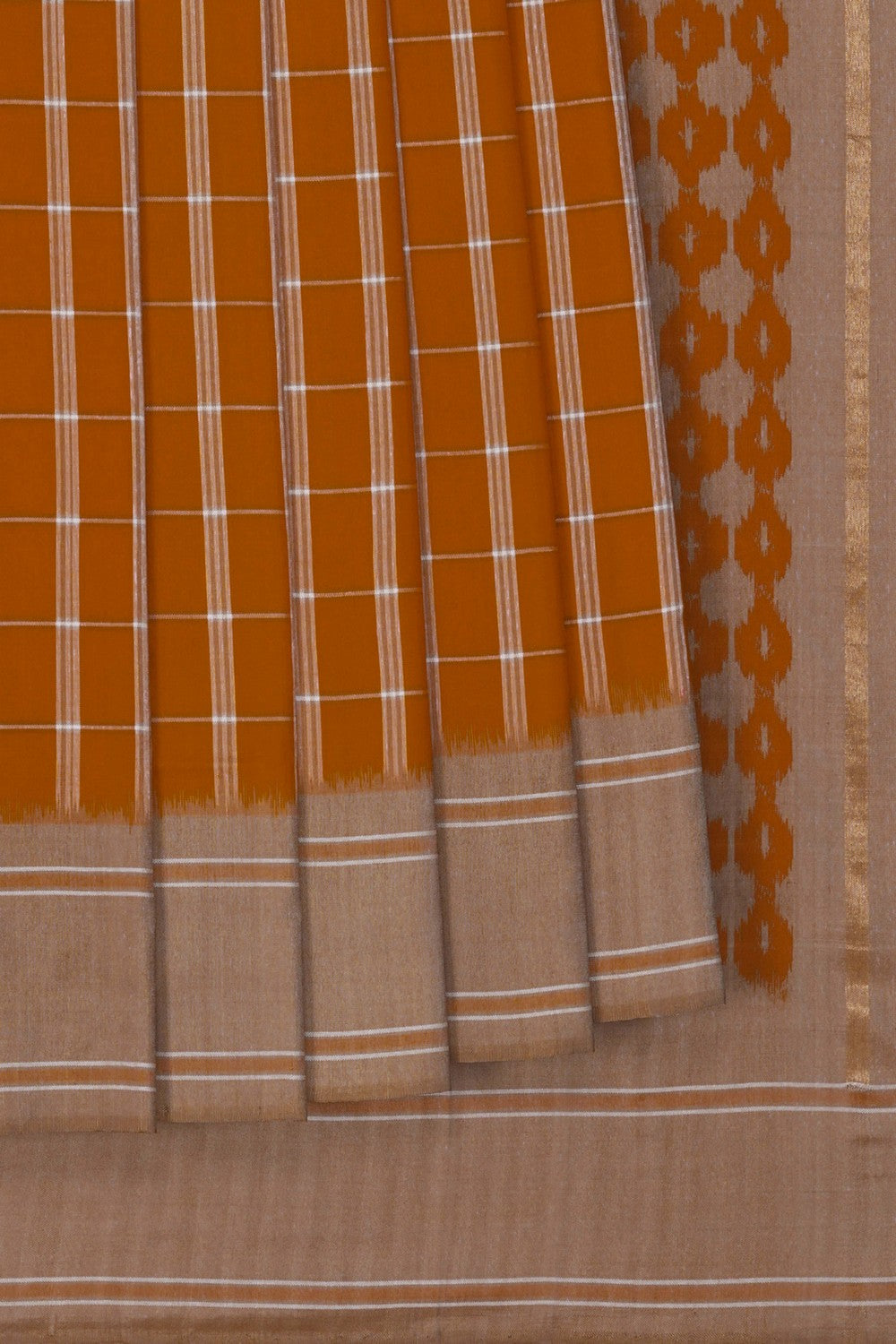 Image of A Check Pattern Pochampally Silk Saree